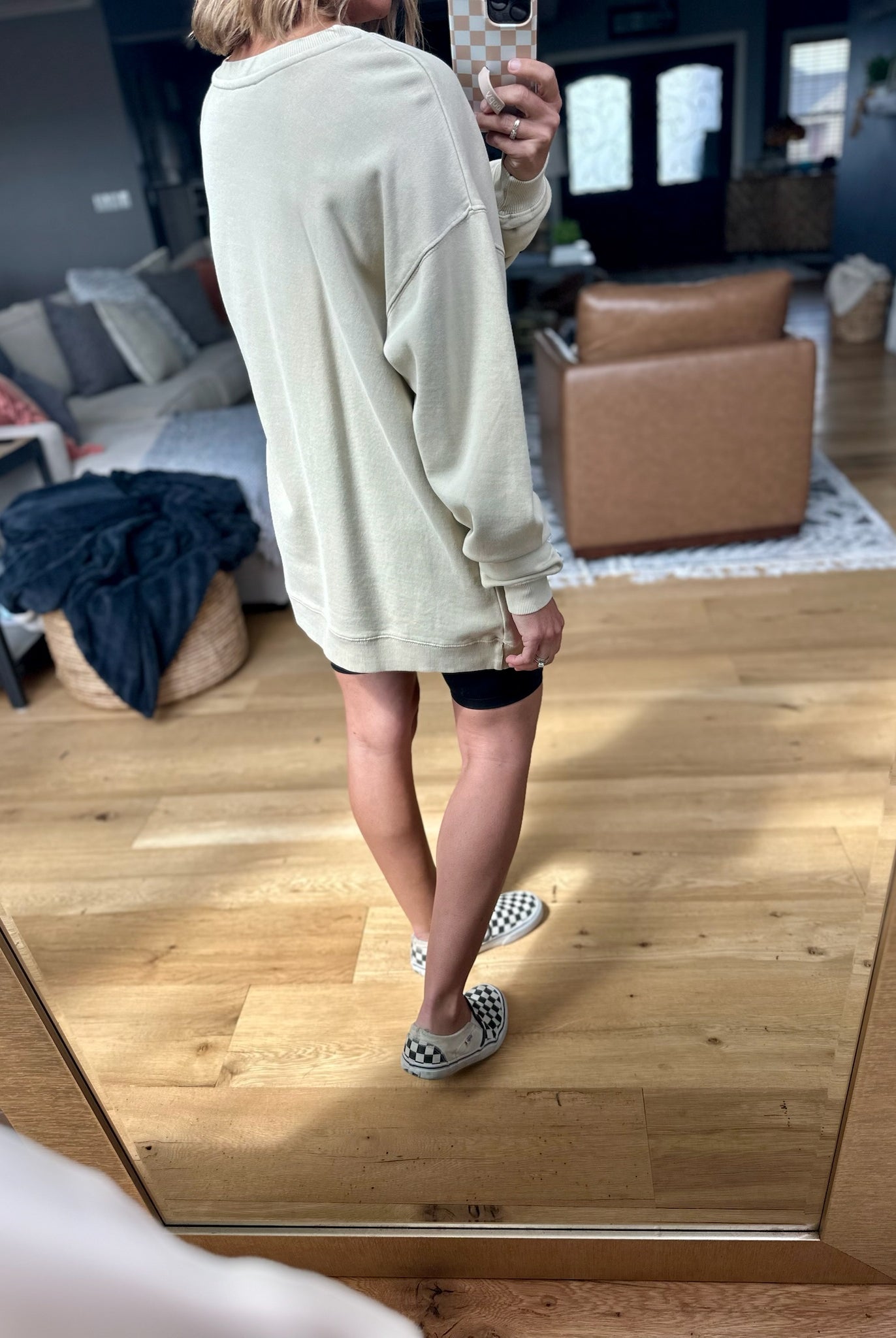 USA Oversized Crew - Natural-Tres Bien-Anna Kaytes Boutique, Women's Fashion Boutique in Grinnell, Iowa