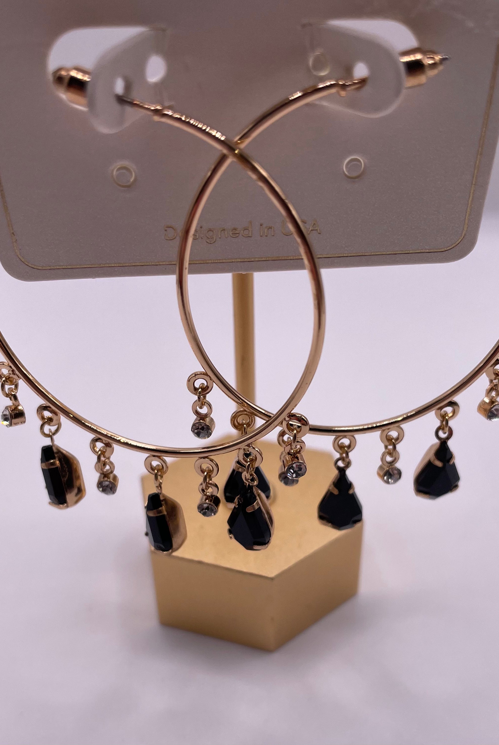 Alayna Earrings- Black/Gold-Earrings-Anna Kaytes Boutique-Anna Kaytes Boutique, Women's Fashion Boutique in Grinnell, Iowa