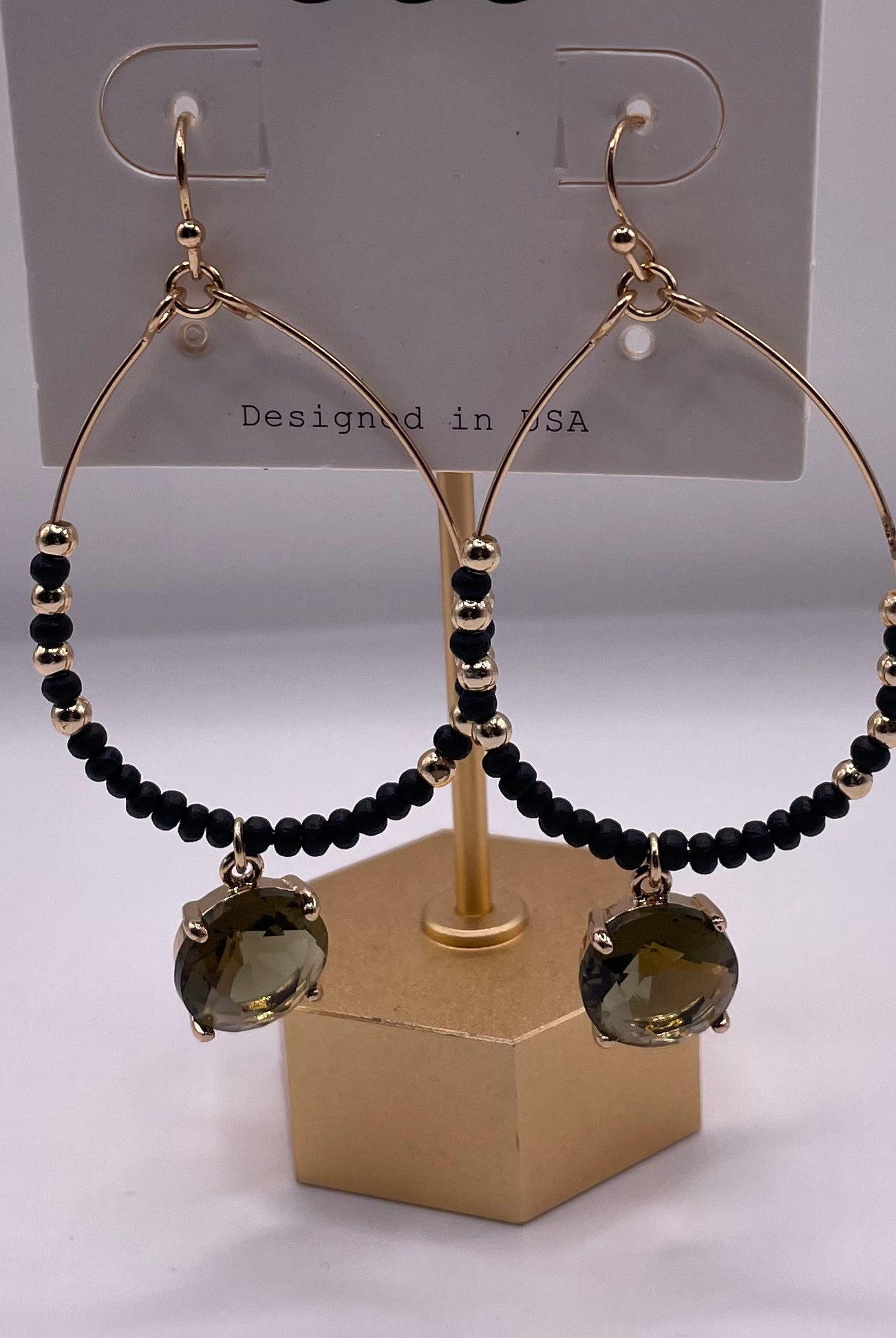 Beaded Teardrop Jewel Earring-Earrings-Anna Kaytes Boutique-Anna Kaytes Boutique, Women's Fashion Boutique in Grinnell, Iowa