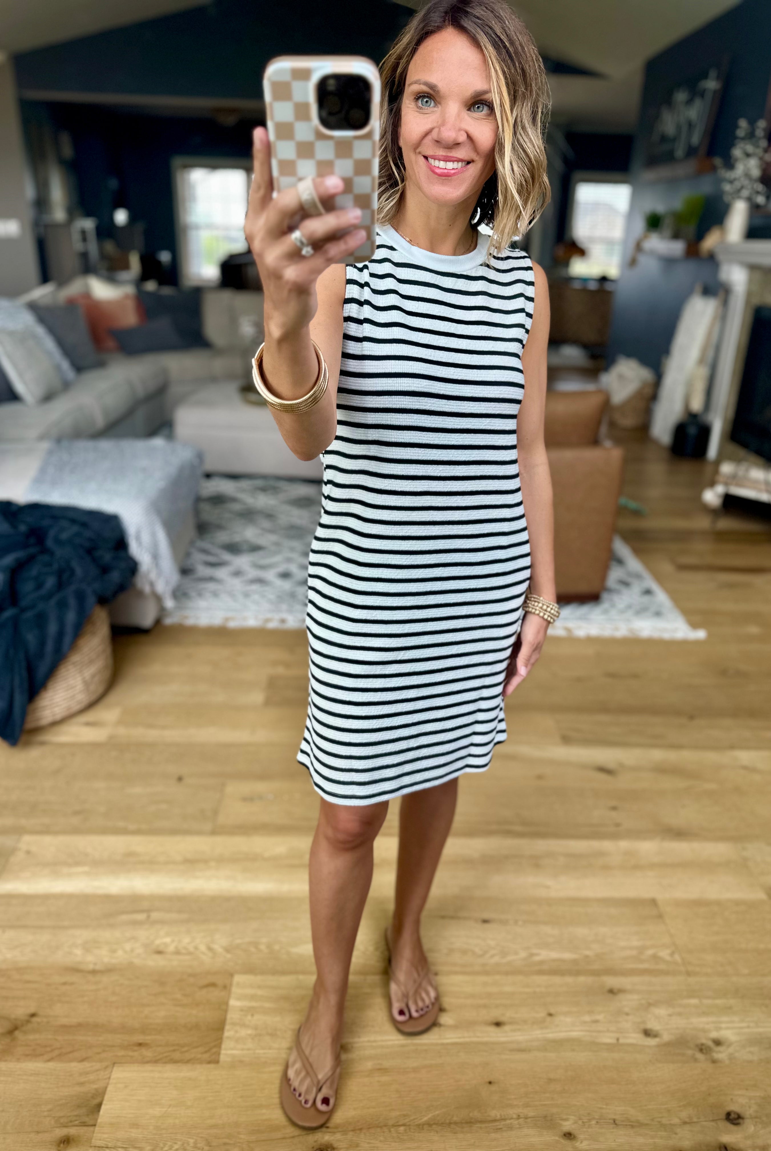 Life To Live Striped Pocket Dress - Ivory/Black-Staccato-Anna Kaytes Boutique, Women's Fashion Boutique in Grinnell, Iowa