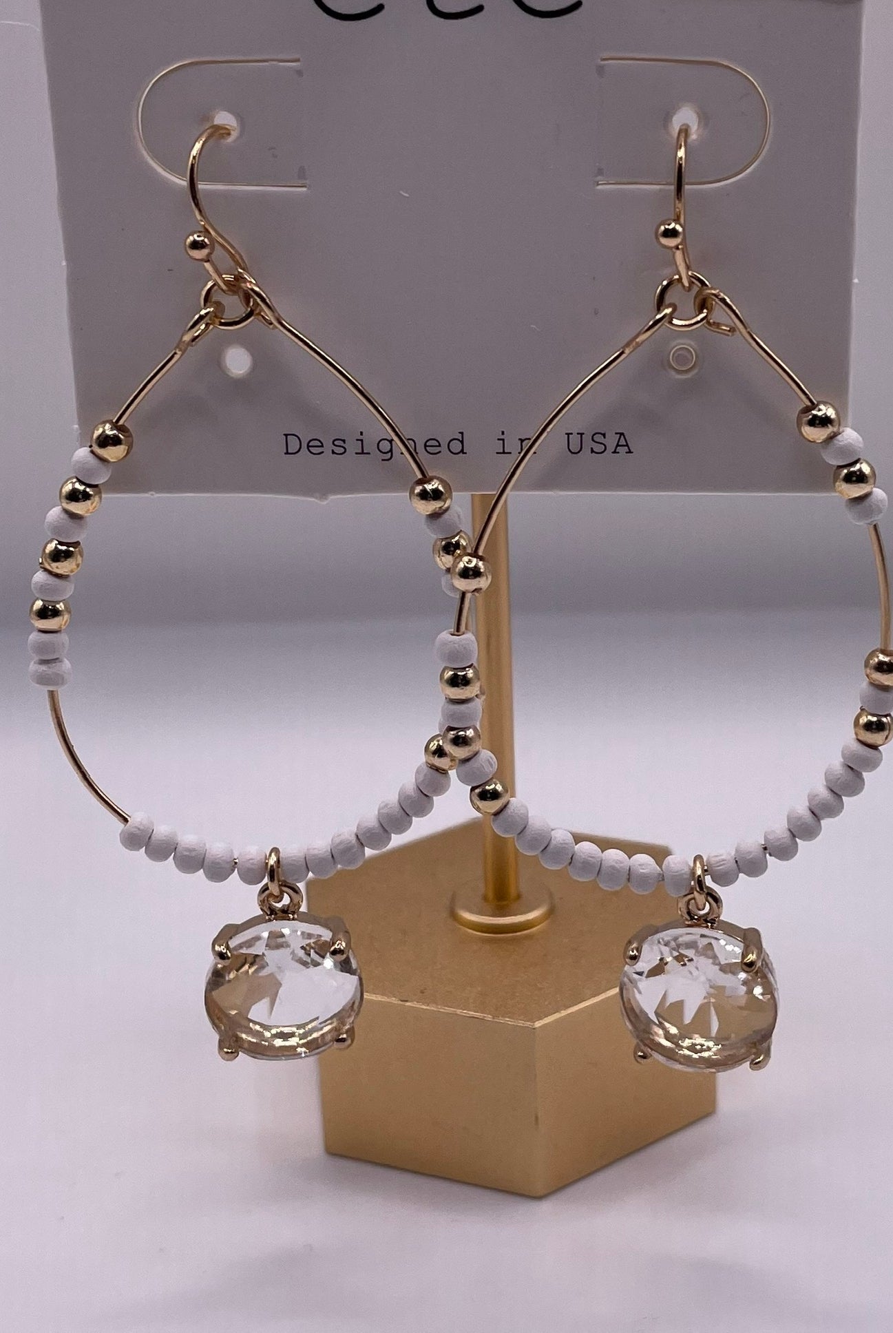 Beaded Teardrop Jewel Earring-Earrings-Anna Kaytes Boutique-Anna Kaytes Boutique, Women's Fashion Boutique in Grinnell, Iowa