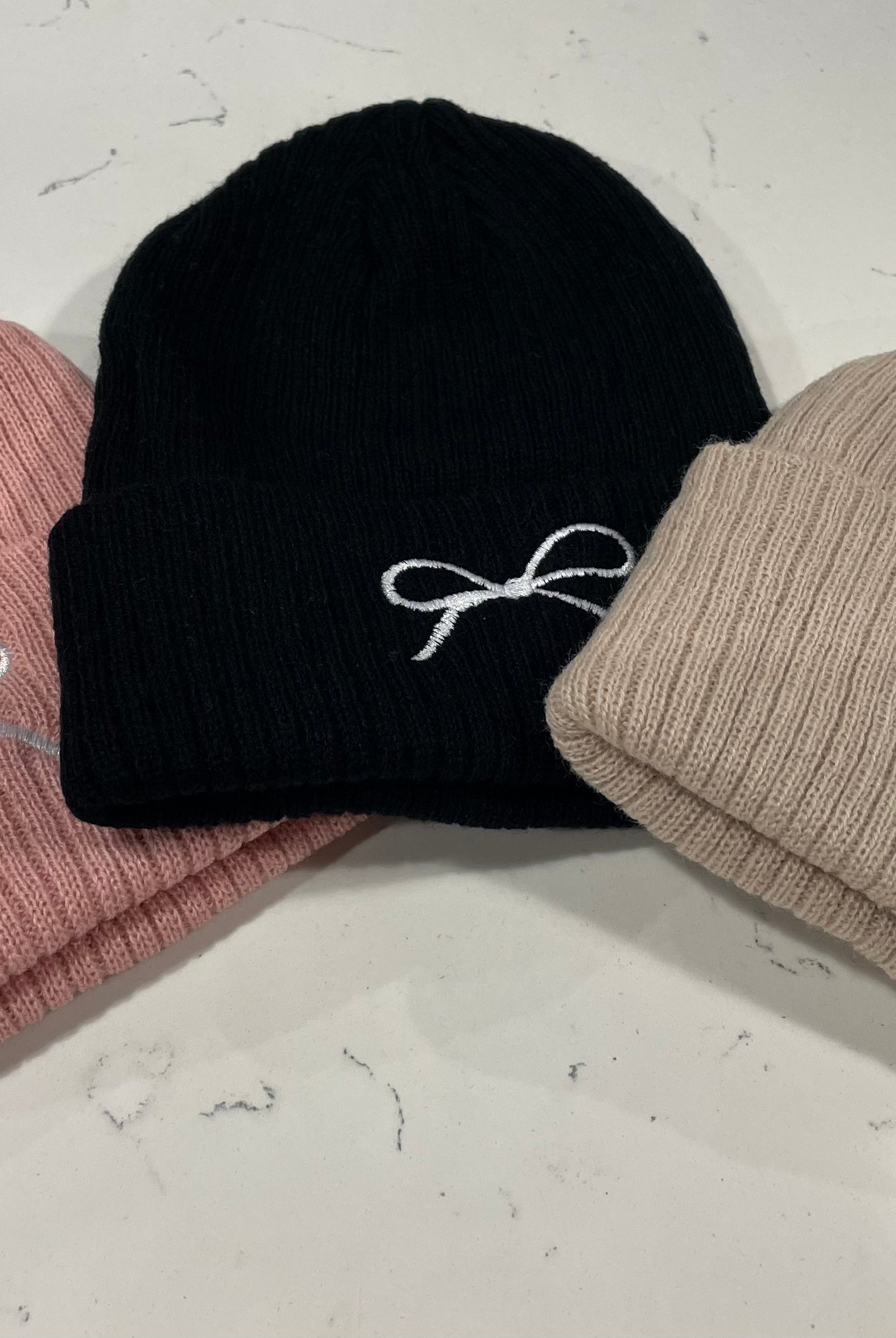 Bow Beanie-Beanies-Zenana-Anna Kaytes Boutique, Women's Fashion Boutique in Grinnell, Iowa