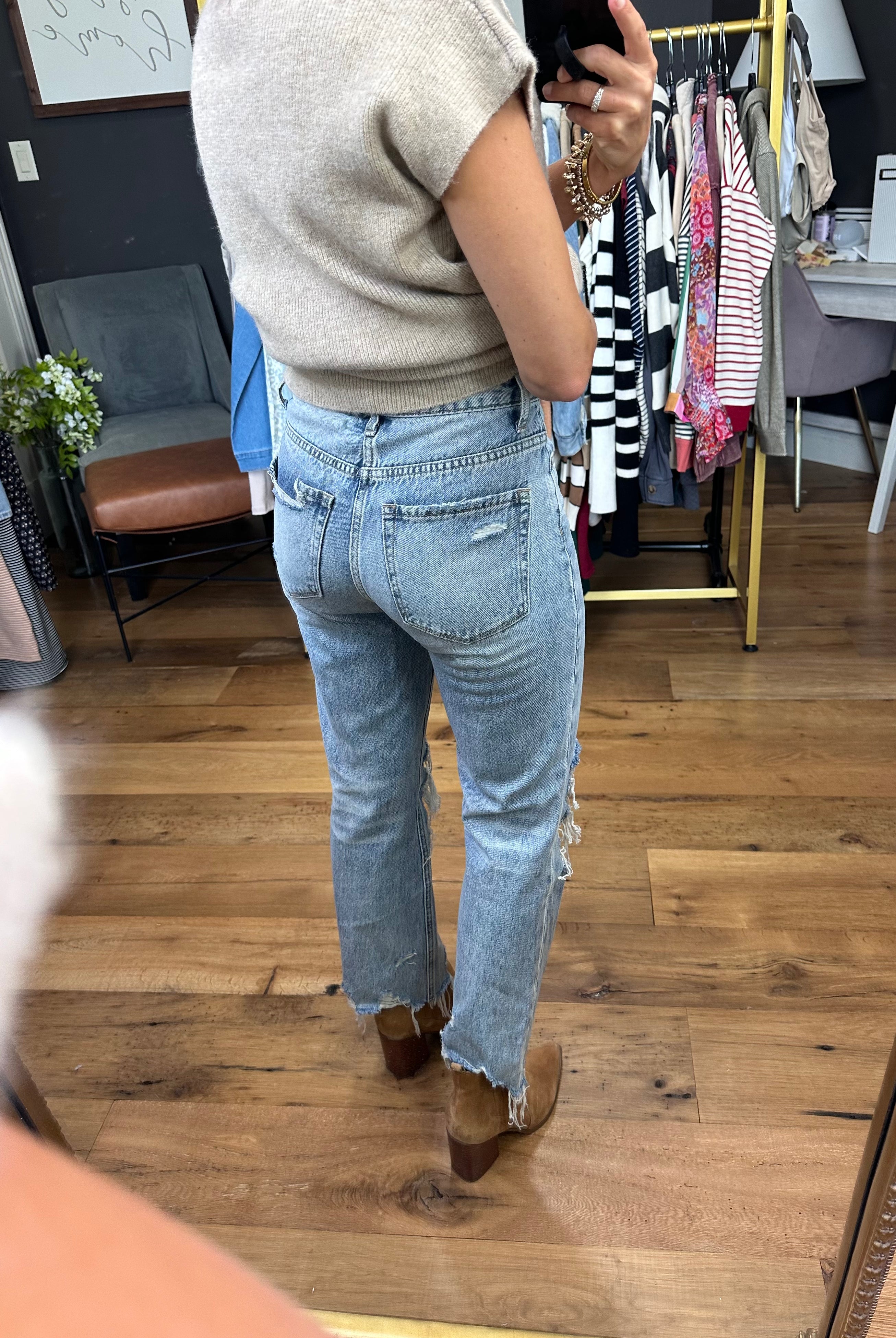 The Mallory Distressed Mom Jean-Jeans-Vervet-Anna Kaytes Boutique, Women's Fashion Boutique in Grinnell, Iowa