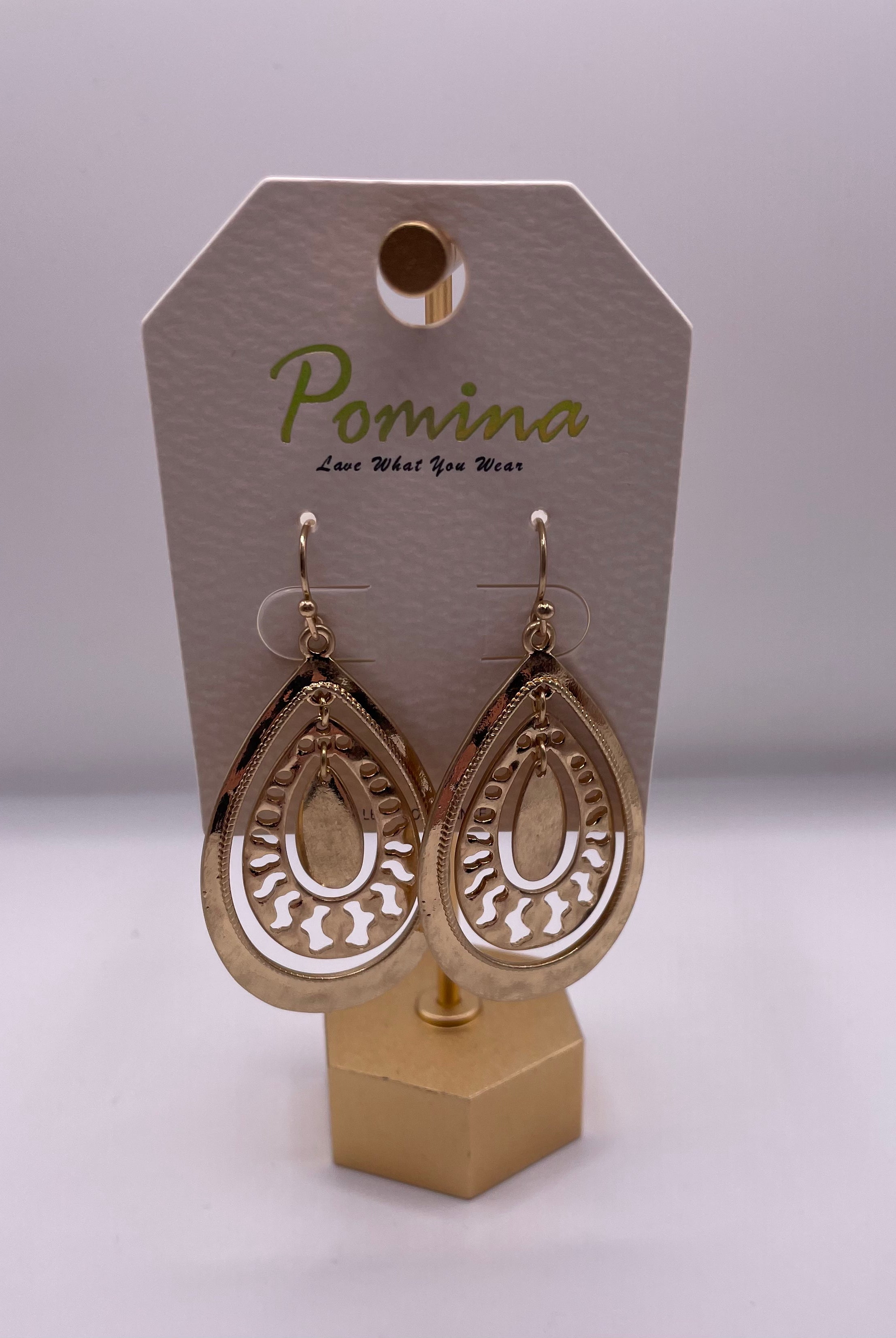 Layered Teardrop Earring- Matte Gold-Earrings-Anna Kaytes Boutique-Anna Kaytes Boutique, Women's Fashion Boutique in Grinnell, Iowa
