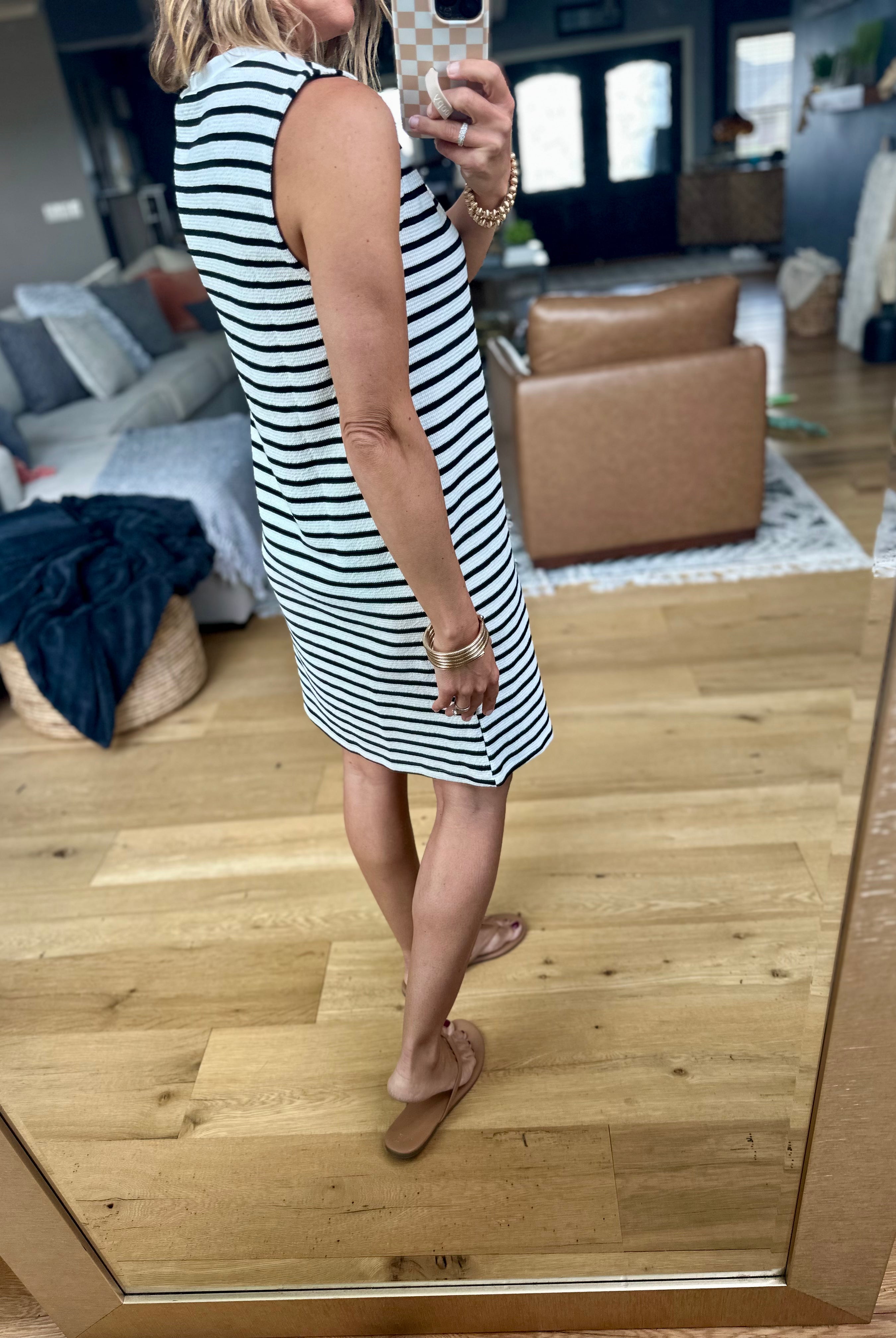 Life To Live Striped Pocket Dress - Ivory/Black-Staccato-Anna Kaytes Boutique, Women's Fashion Boutique in Grinnell, Iowa