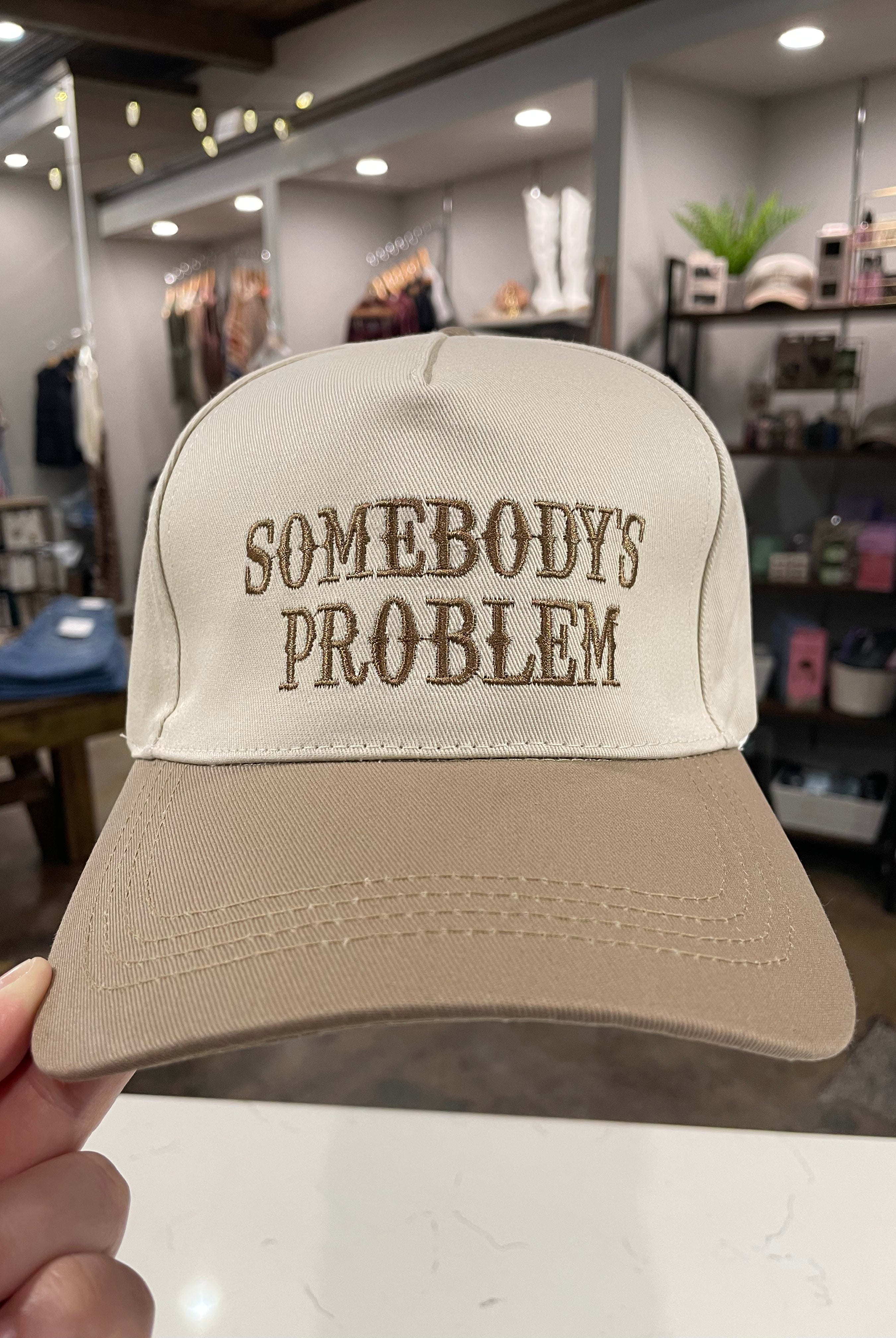 Somebody's Problem Baseball Cap-Hats-Zenana-Anna Kaytes Boutique, Women's Fashion Boutique in Grinnell, Iowa