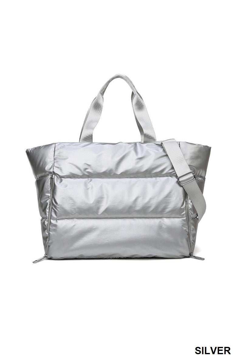 Metallic Puff Bag-Accessories-Zenana-Anna Kaytes Boutique, Women's Fashion Boutique in Grinnell, Iowa
