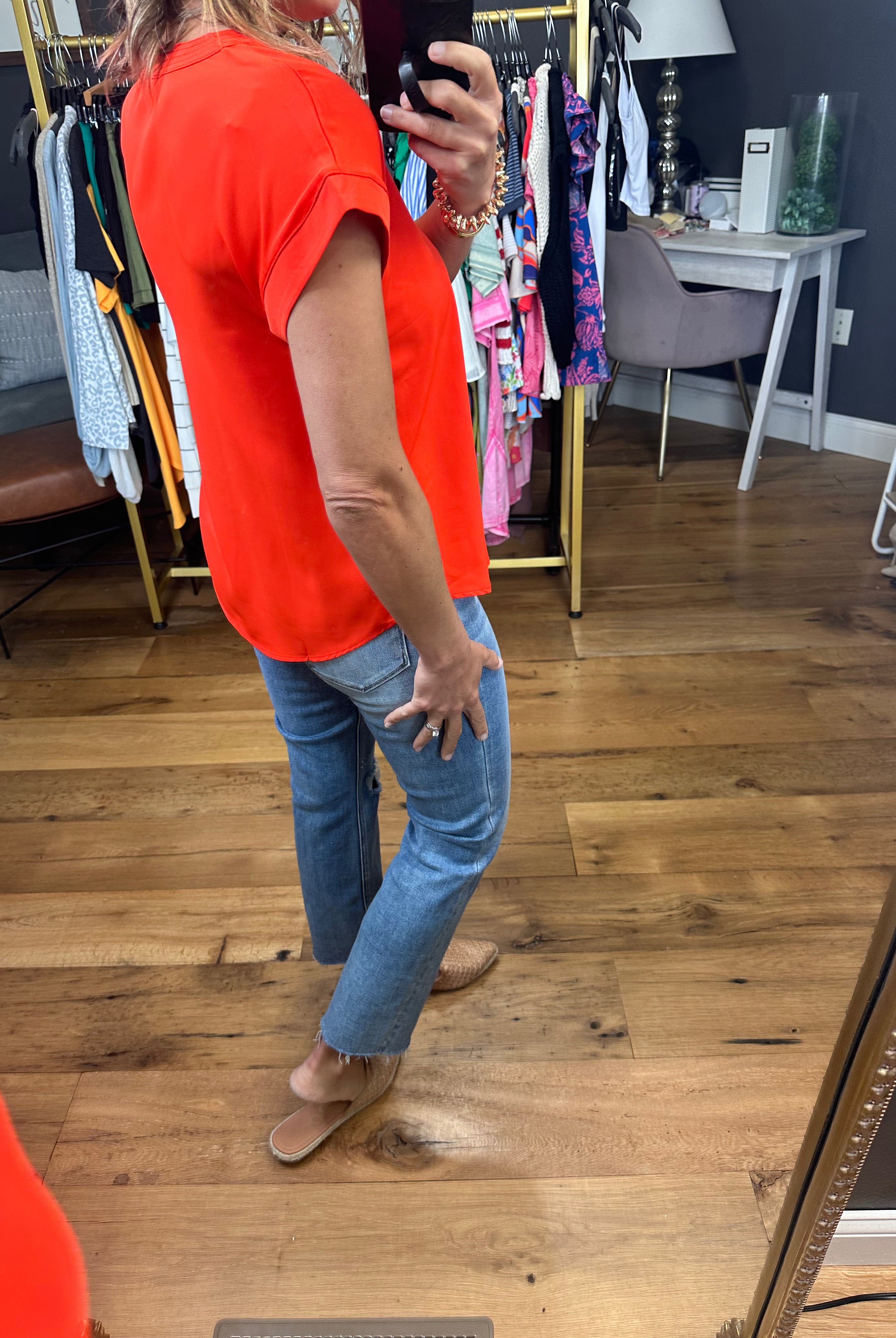 Moving Mountains V-Neck Top - Multiple Options-Short Sleeves-Blu Pepper TB8456-Anna Kaytes Boutique, Women's Fashion Boutique in Grinnell, Iowa