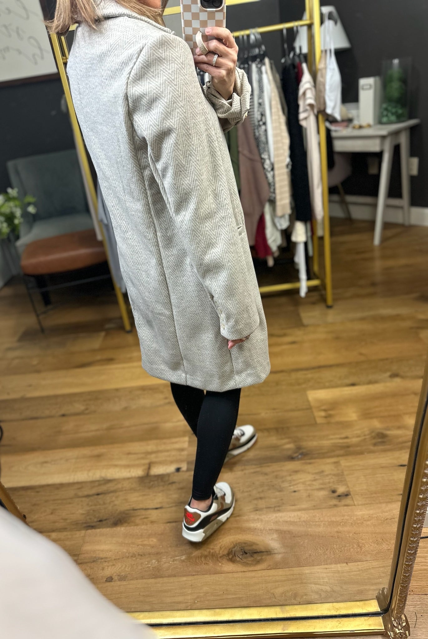 Out & About Midi Button-Detail Jacket - Earth Grey-Be Cool-Anna Kaytes Boutique, Women's Fashion Boutique in Grinnell, Iowa