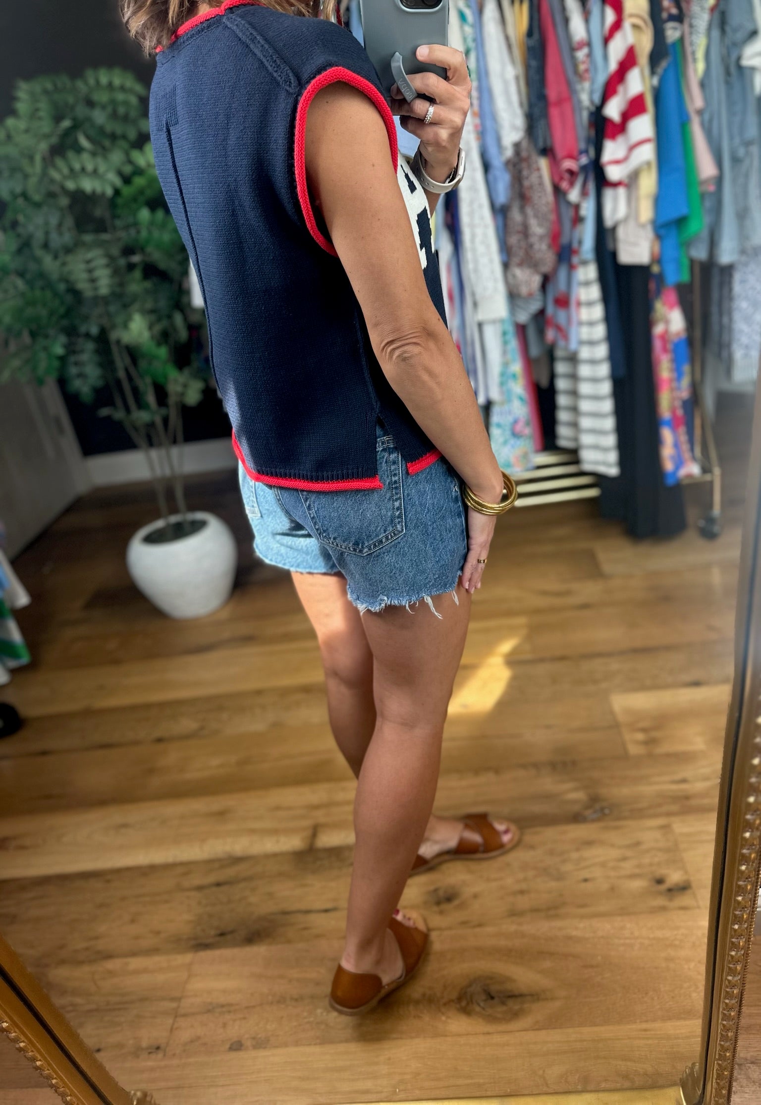 USA Vintage Knit Top-Short Sleeves-Entro-Anna Kaytes Boutique, Women's Fashion Boutique in Grinnell, Iowa