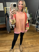My Happy Place Plaid Patchwork Crewneck - Brick-Easel-Anna Kaytes Boutique, Women's Fashion Boutique in Grinnell, Iowa