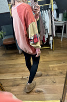 My Happy Place Plaid Patchwork Crewneck - Brick-Easel-Anna Kaytes Boutique, Women's Fashion Boutique in Grinnell, Iowa