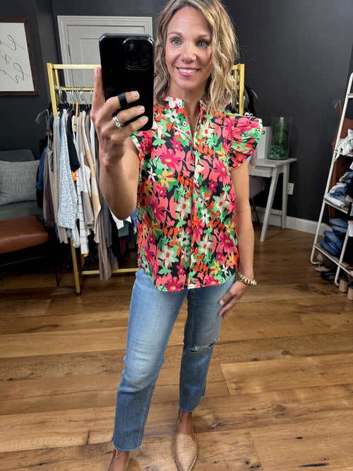 Make the Most Sense Floral Top - Black-She & Sky sy6459-Anna Kaytes Boutique, Women's Fashion Boutique in Grinnell, Iowa