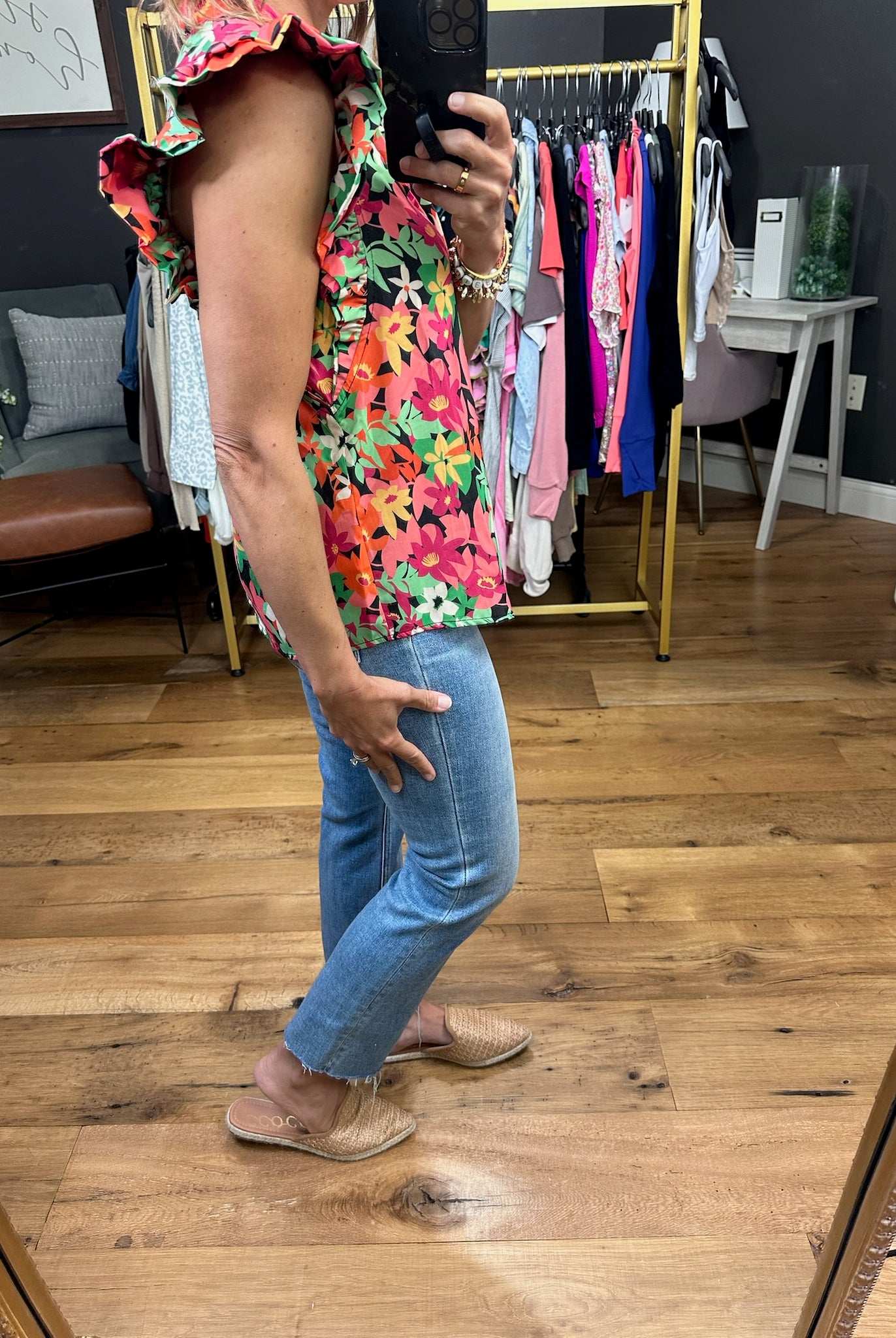 Make the Most Sense Floral Top - Black-Long Sleeves-She & Sky sy6459-Anna Kaytes Boutique, Women's Fashion Boutique in Grinnell, Iowa