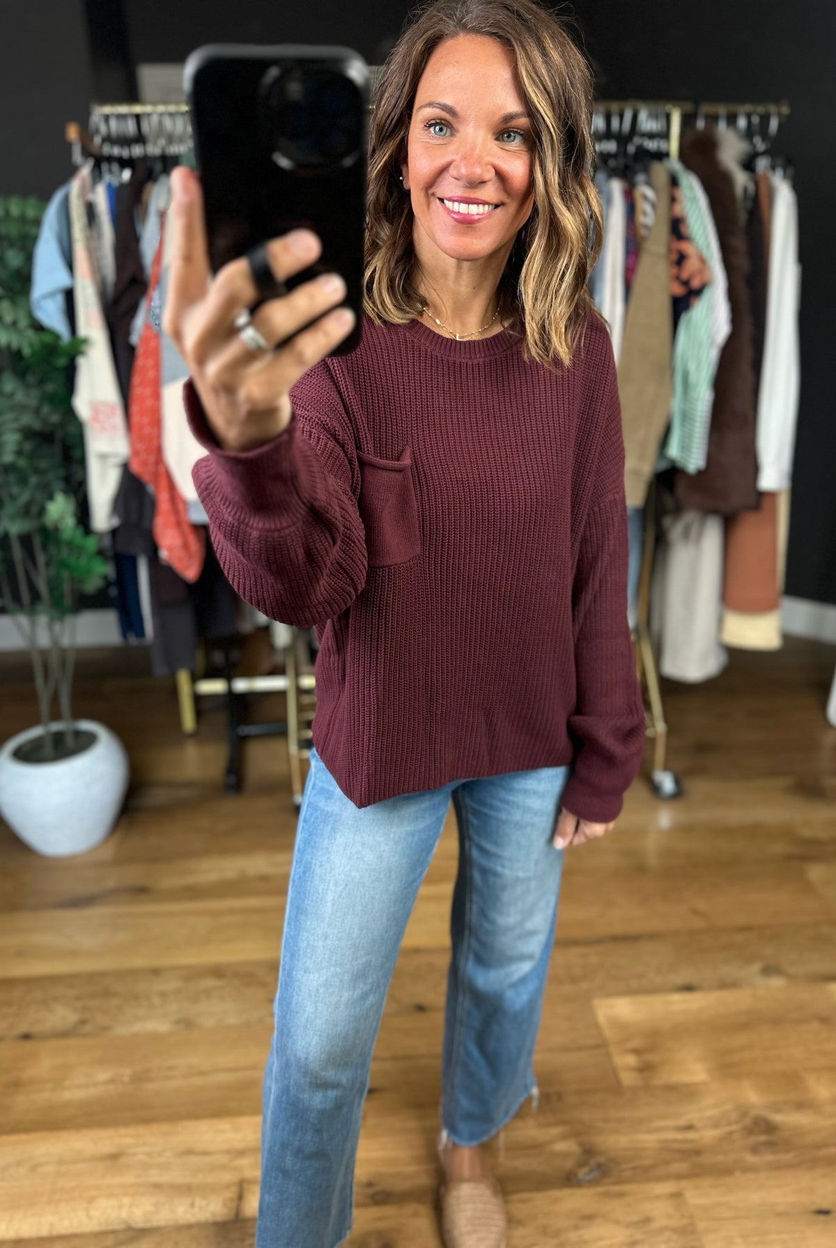 Comfort Zone Crew Sweater-Sweaters-Blu Pepper-Anna Kaytes Boutique, Women's Fashion Boutique in Grinnell, Iowa