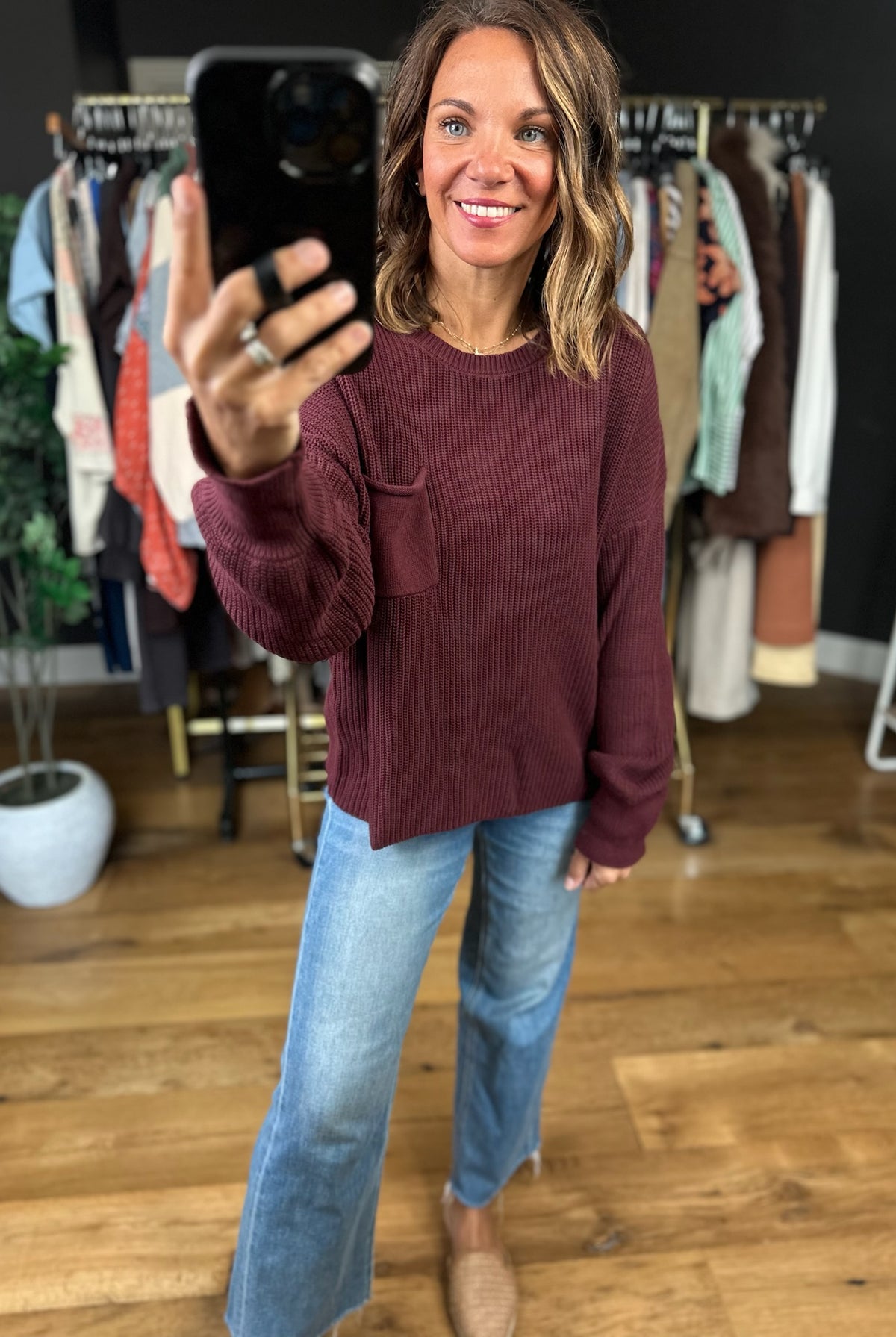Comfort Zone Crew Sweater-Sweaters-Blu Pepper-Anna Kaytes Boutique, Women's Fashion Boutique in Grinnell, Iowa