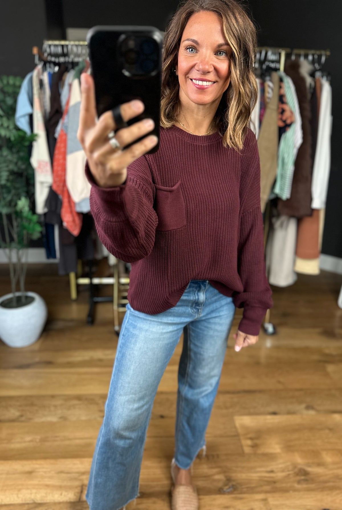 Comfort Zone Crew Sweater-Sweaters-Blu Pepper-Anna Kaytes Boutique, Women's Fashion Boutique in Grinnell, Iowa