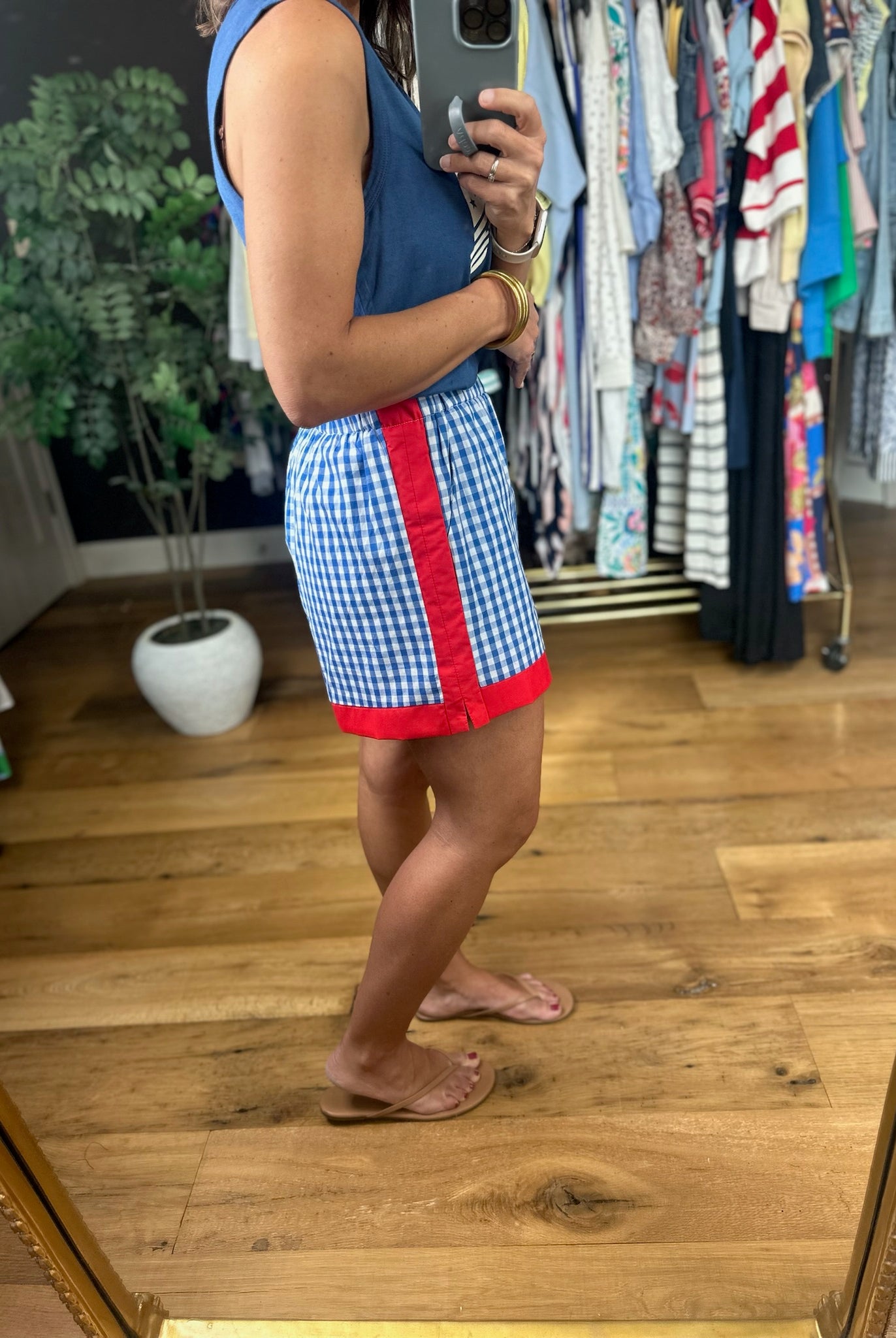 The Americana Plaid Shorts-Shorts-Entro-Anna Kaytes Boutique, Women's Fashion Boutique in Grinnell, Iowa