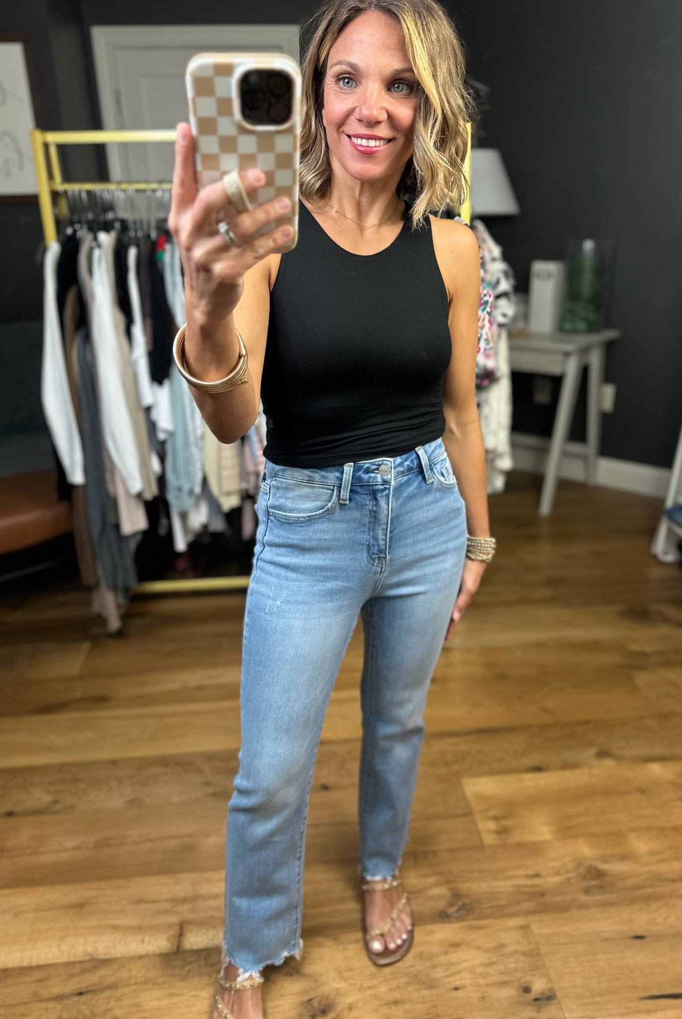 For The Best Double Layered High-Neck Cropped Tank-Sleeveless-Be Cool-Anna Kaytes Boutique, Women's Fashion Boutique in Grinnell, Iowa