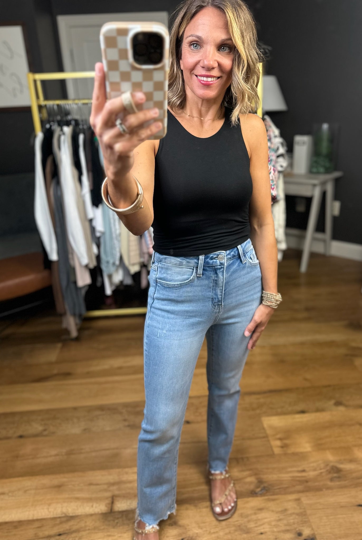 For The Best Double Layered High-Neck Cropped Tank-Sleeveless-Be Cool-Anna Kaytes Boutique, Women's Fashion Boutique in Grinnell, Iowa