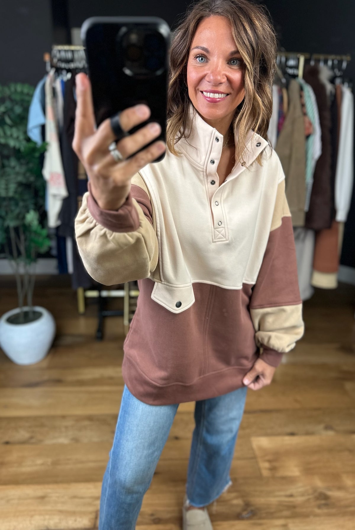 The Kara Colorblock Pullover-Sweaters-Anna Kaytes Boutique-Anna Kaytes Boutique, Women's Fashion Boutique in Grinnell, Iowa
