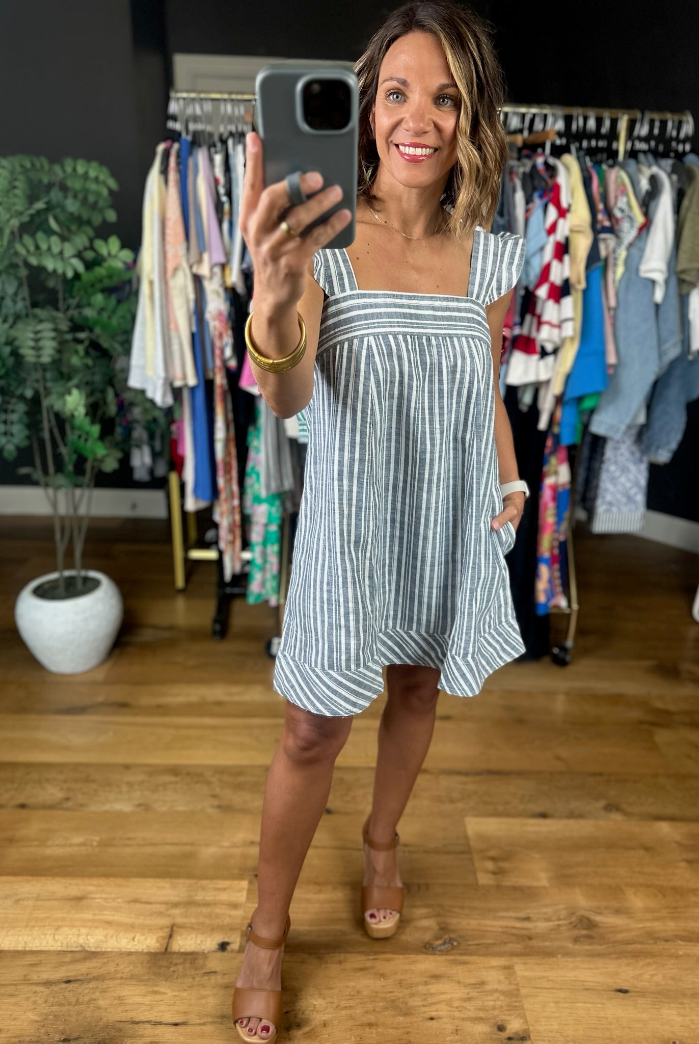 Sweet Melody Striped Dress-Dresses-ee:some-Anna Kaytes Boutique, Women's Fashion Boutique in Grinnell, Iowa