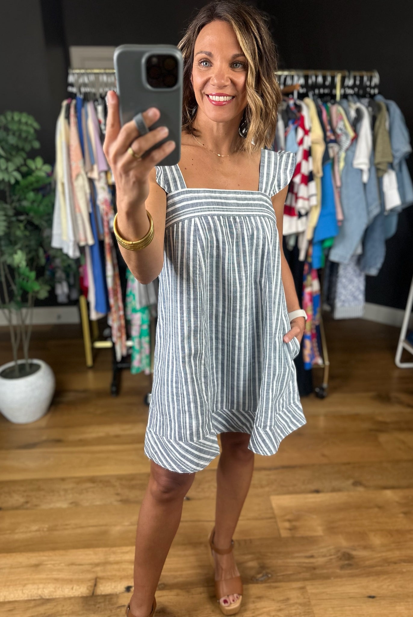Sweet Melody Striped Dress-Dresses-ee:some-Anna Kaytes Boutique, Women's Fashion Boutique in Grinnell, Iowa