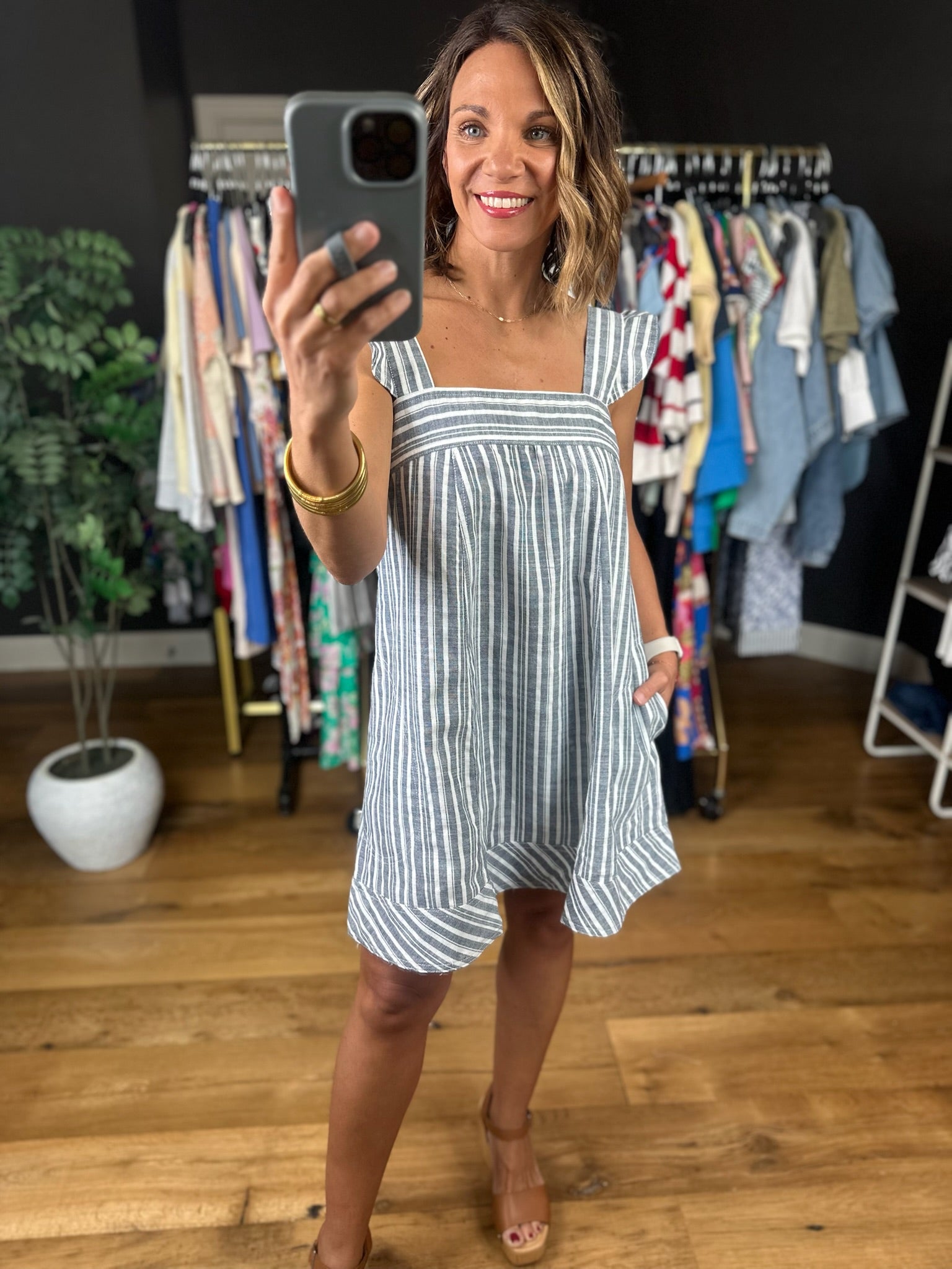 Sweet Melody Striped Dress-Dresses-ee:some-Anna Kaytes Boutique, Women's Fashion Boutique in Grinnell, Iowa