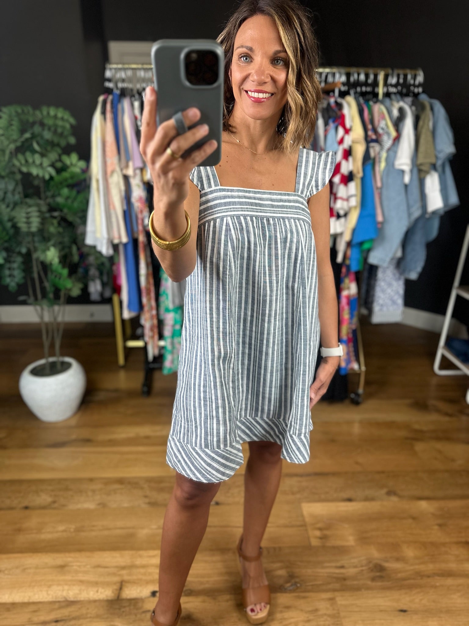 Sweet Melody Striped Dress-Dresses-ee:some-Anna Kaytes Boutique, Women's Fashion Boutique in Grinnell, Iowa