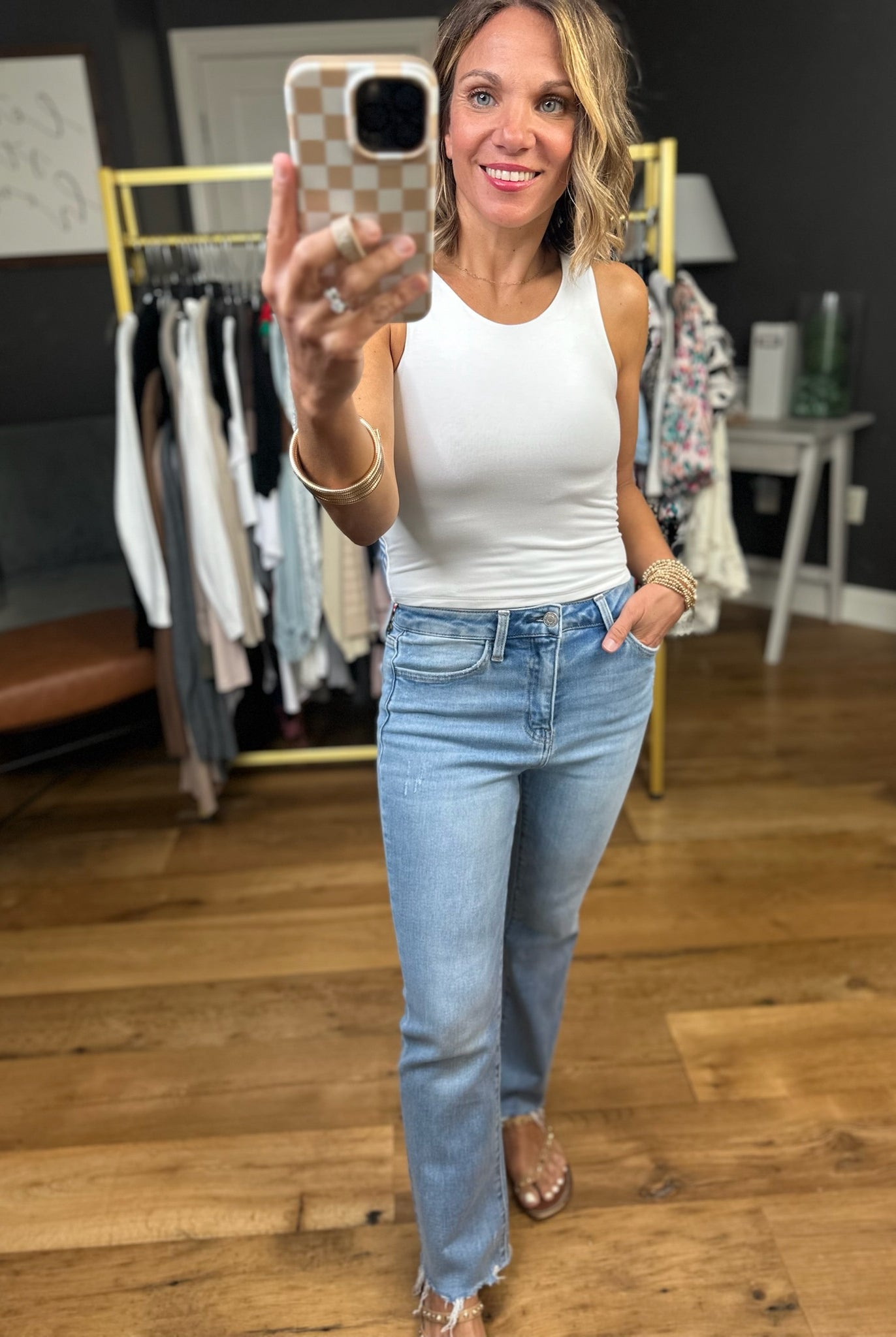 For The Best Double Layered High-Neck Cropped Tank-Sleeveless-Be Cool-Anna Kaytes Boutique, Women's Fashion Boutique in Grinnell, Iowa