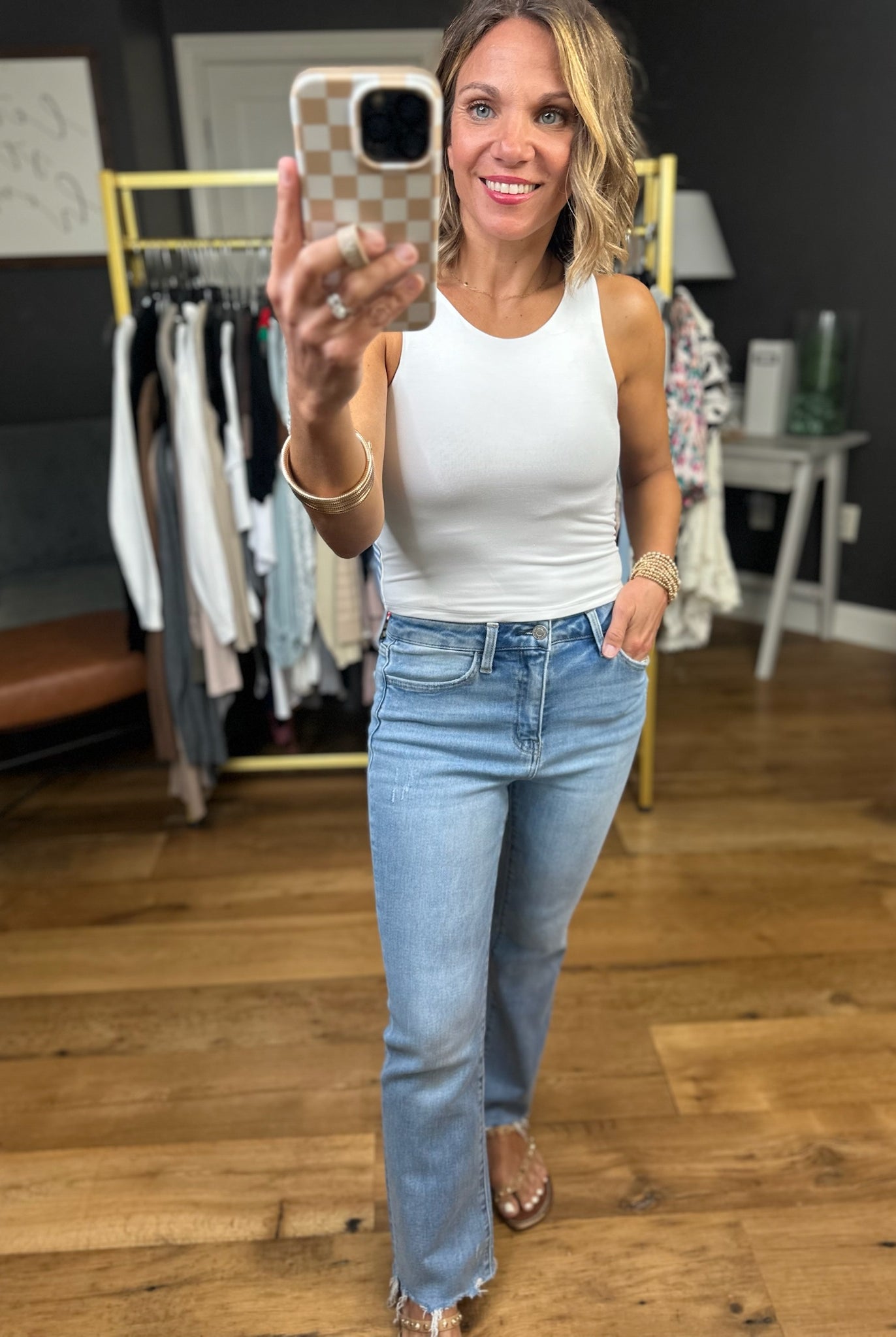 For The Best Double Layered High-Neck Cropped Tank-Sleeveless-Be Cool-Anna Kaytes Boutique, Women's Fashion Boutique in Grinnell, Iowa