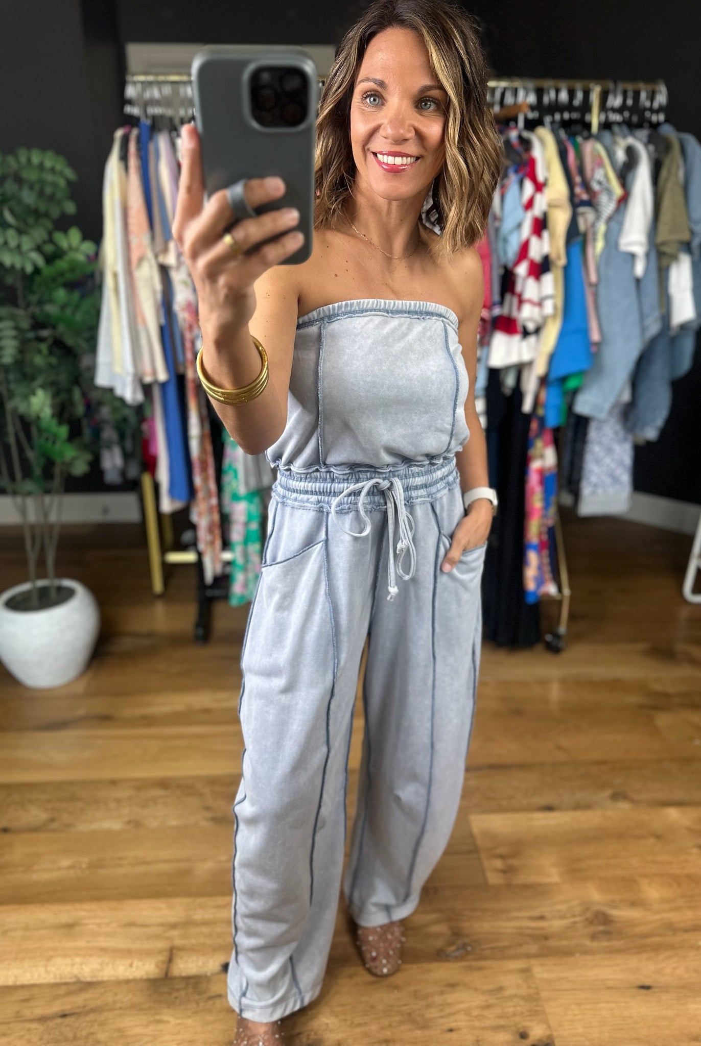 Wait Is Over Strapless Jumpsuit-Jumpsuits-Mitto Shop-Anna Kaytes Boutique, Women's Fashion Boutique in Grinnell, Iowa