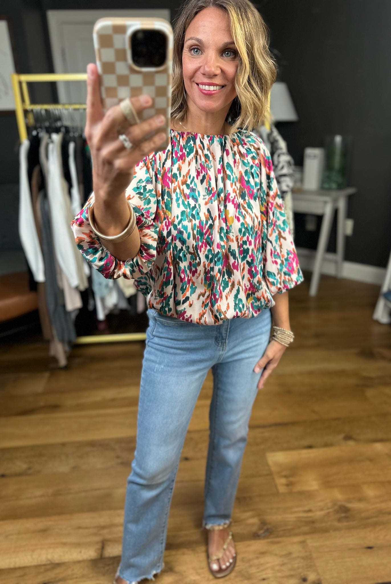 Sunset Cocktails Off-Shoulder Top-THML-Anna Kaytes Boutique, Women's Fashion Boutique in Grinnell, Iowa