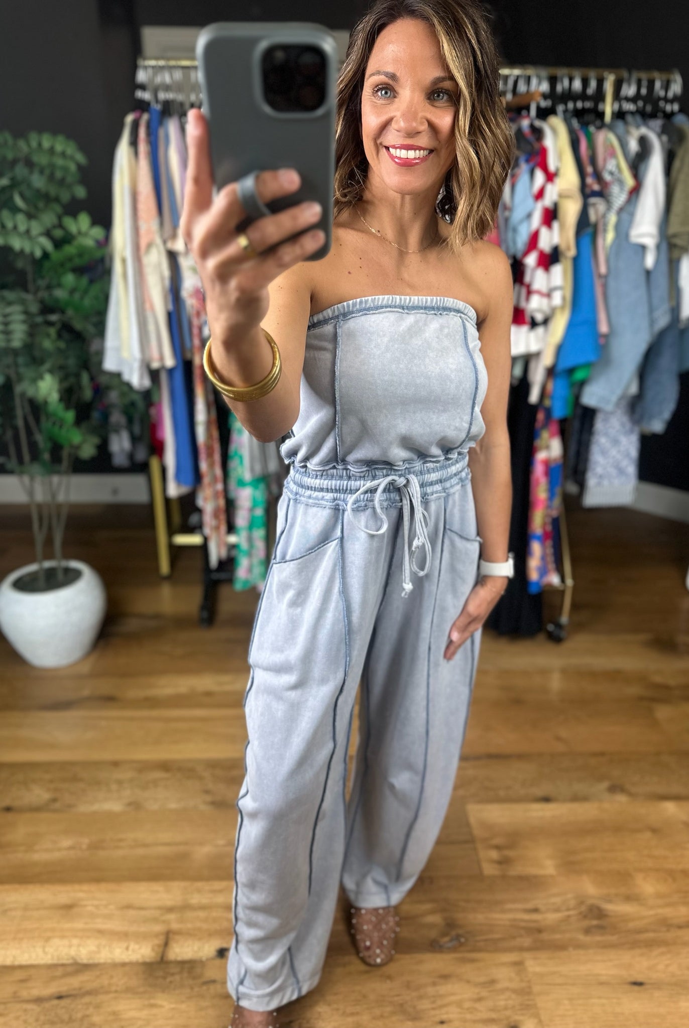 Wait Is Over Strapless Jumpsuit-Jumpsuits-Mitto Shop-Anna Kaytes Boutique, Women's Fashion Boutique in Grinnell, Iowa