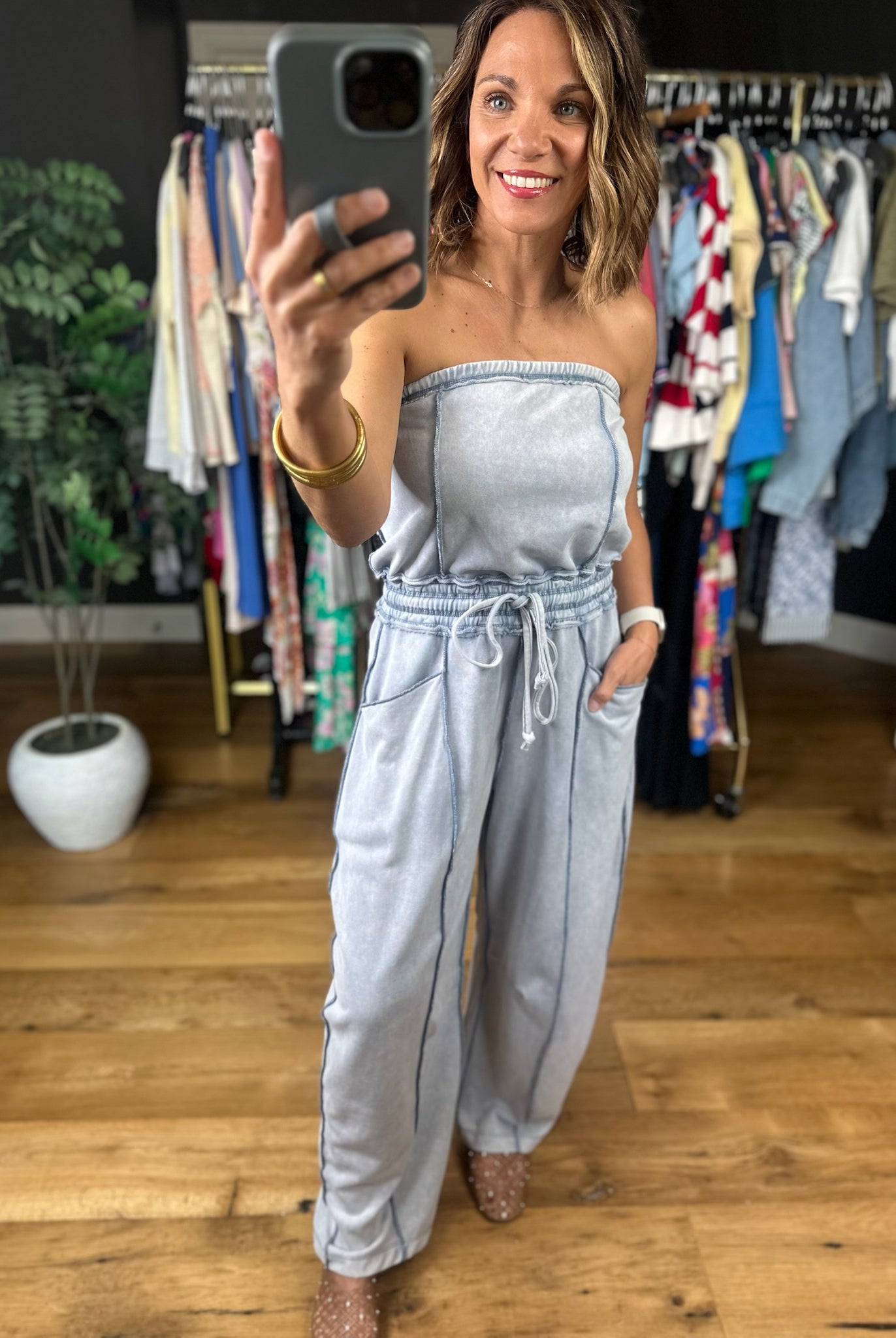 Wait Is Over Strapless Jumpsuit-Jumpsuits-Mitto Shop-Anna Kaytes Boutique, Women's Fashion Boutique in Grinnell, Iowa