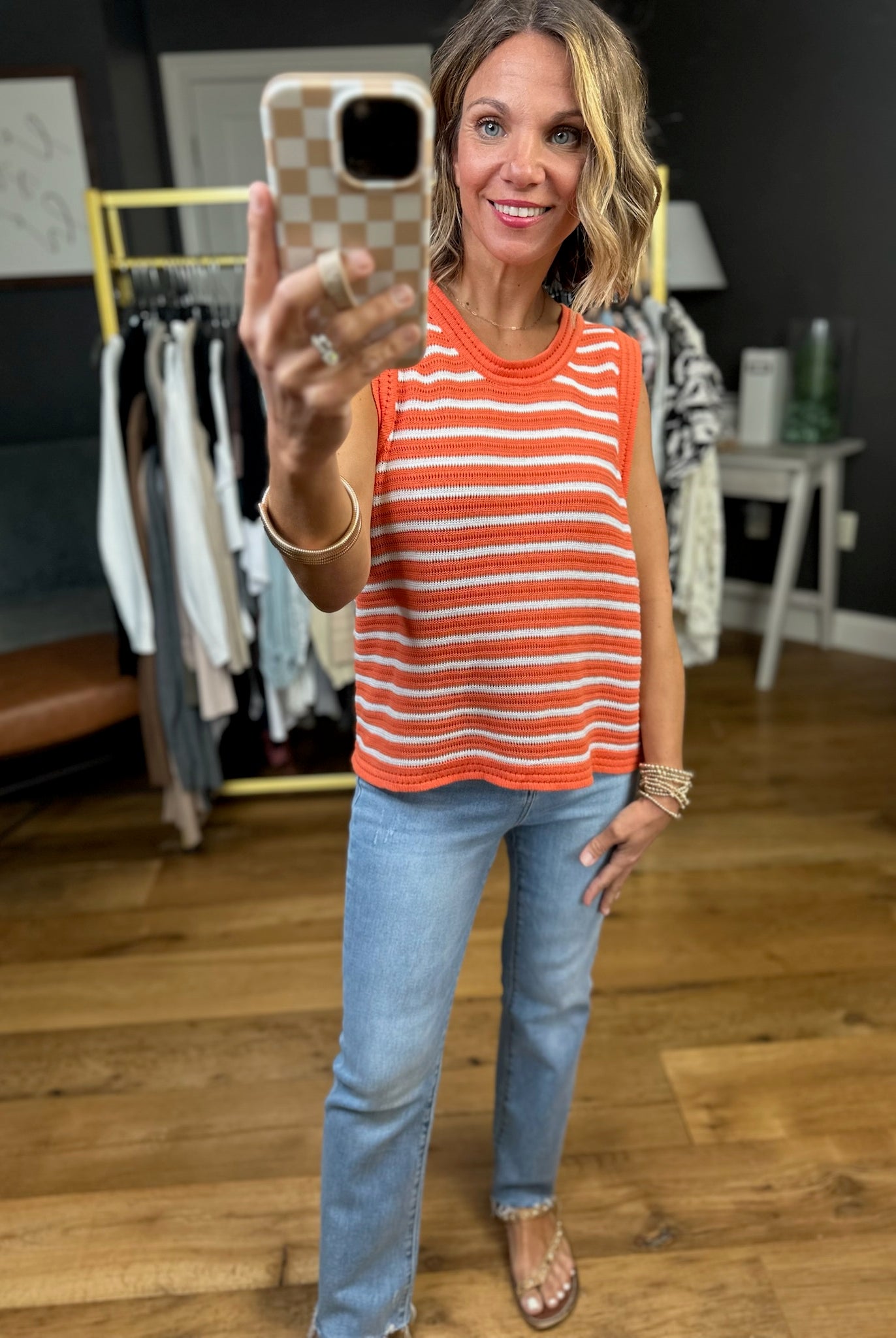 Slow Burn Striped Knit Top - Orange-By Together-Anna Kaytes Boutique, Women's Fashion Boutique in Grinnell, Iowa
