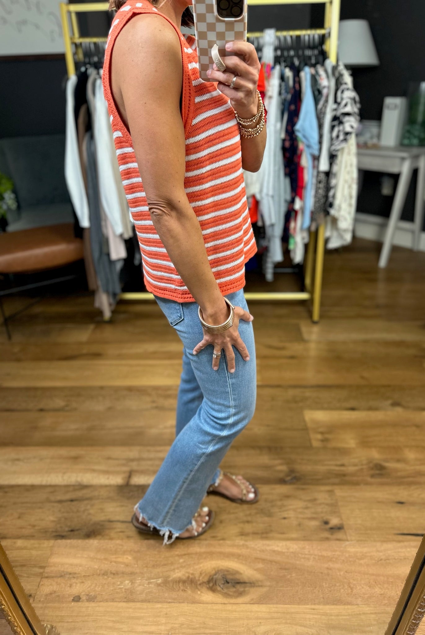 Slow Burn Striped Knit Top - Orange-By Together-Anna Kaytes Boutique, Women's Fashion Boutique in Grinnell, Iowa