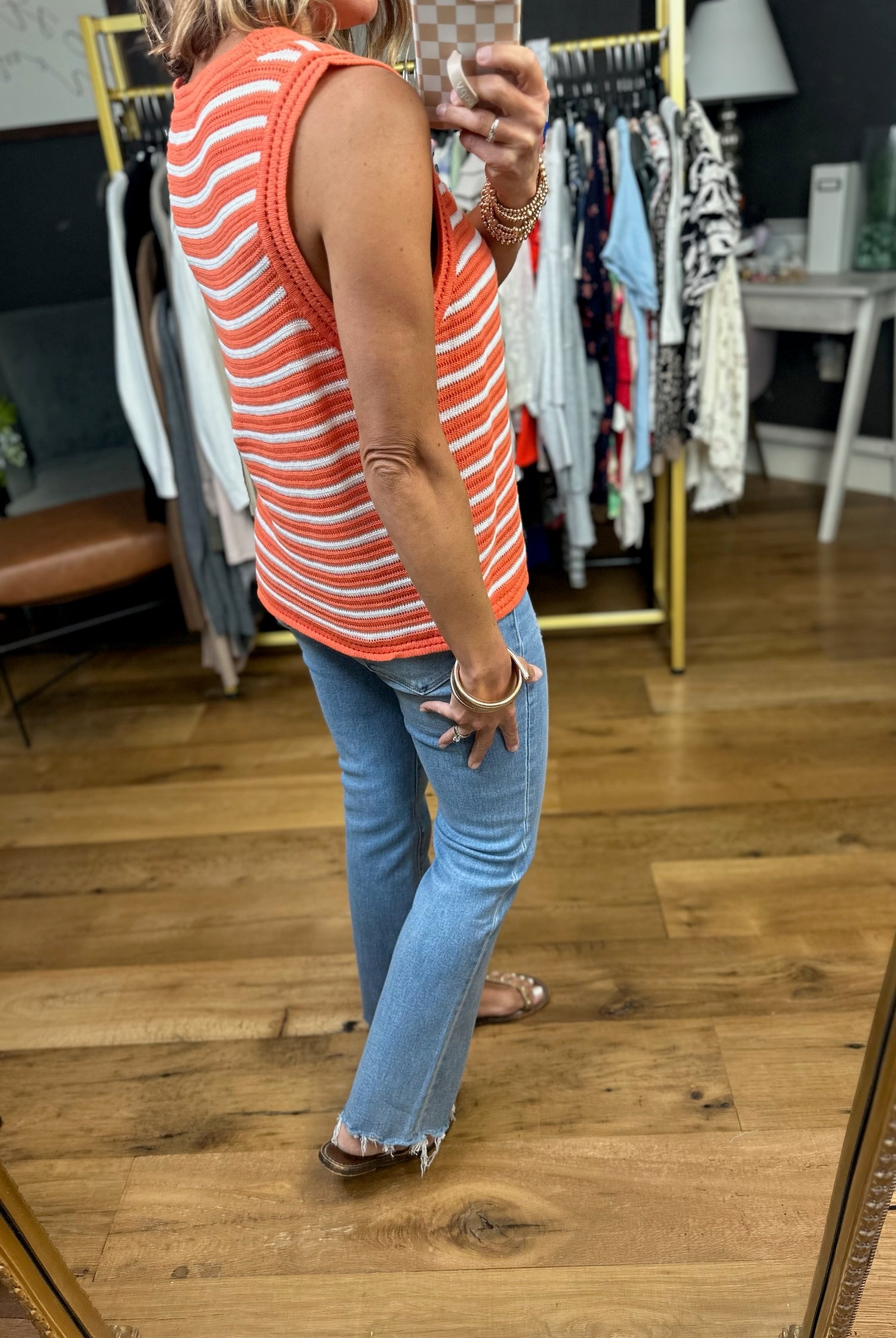 Slow Burn Striped Knit Top - Orange-By Together-Anna Kaytes Boutique, Women's Fashion Boutique in Grinnell, Iowa