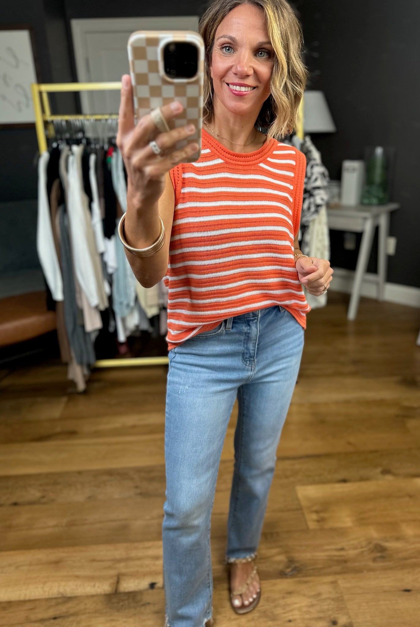 Slow Burn Striped Knit Top - Orange-By Together-Anna Kaytes Boutique, Women's Fashion Boutique in Grinnell, Iowa