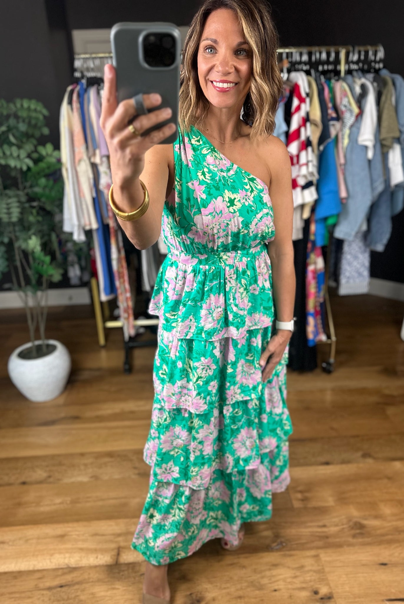 At Garden's Gate Floral Dress-Dresses-Entro-Anna Kaytes Boutique, Women's Fashion Boutique in Grinnell, Iowa