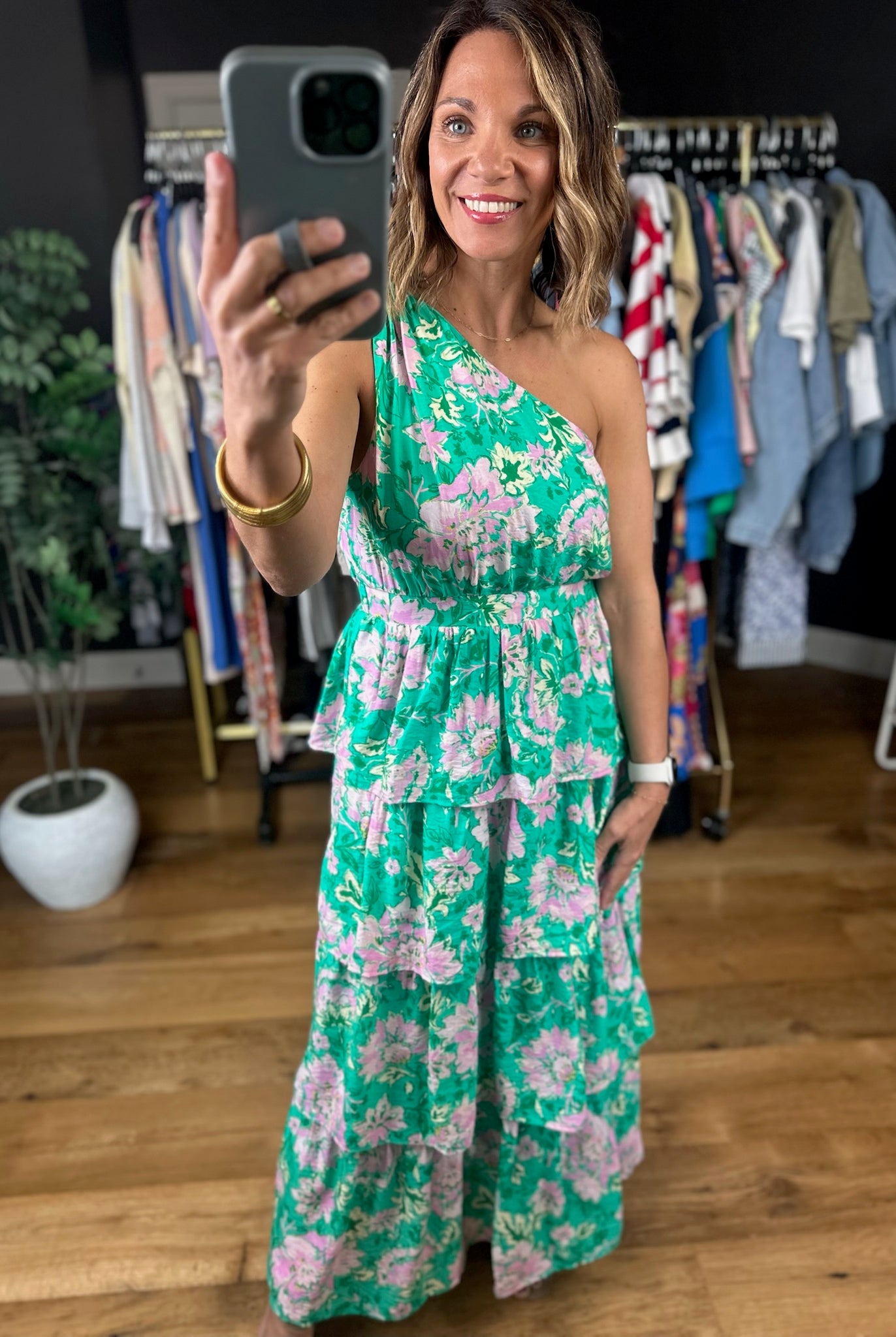 At Garden's Gate Floral Dress-Dresses-Entro-Anna Kaytes Boutique, Women's Fashion Boutique in Grinnell, Iowa