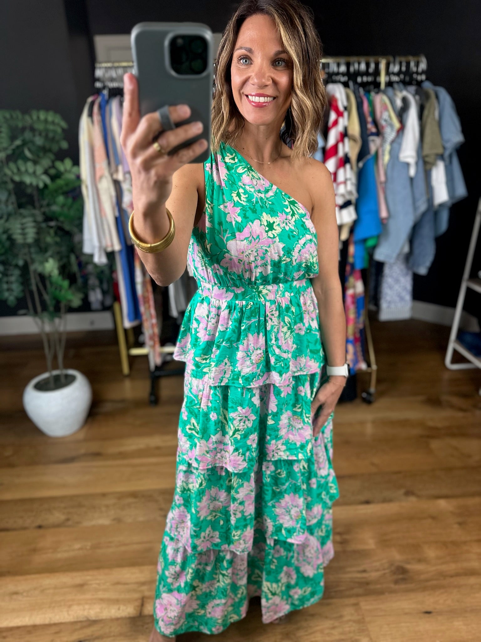 At Garden's Gate Floral Dress-Dresses-Entro-Anna Kaytes Boutique, Women's Fashion Boutique in Grinnell, Iowa
