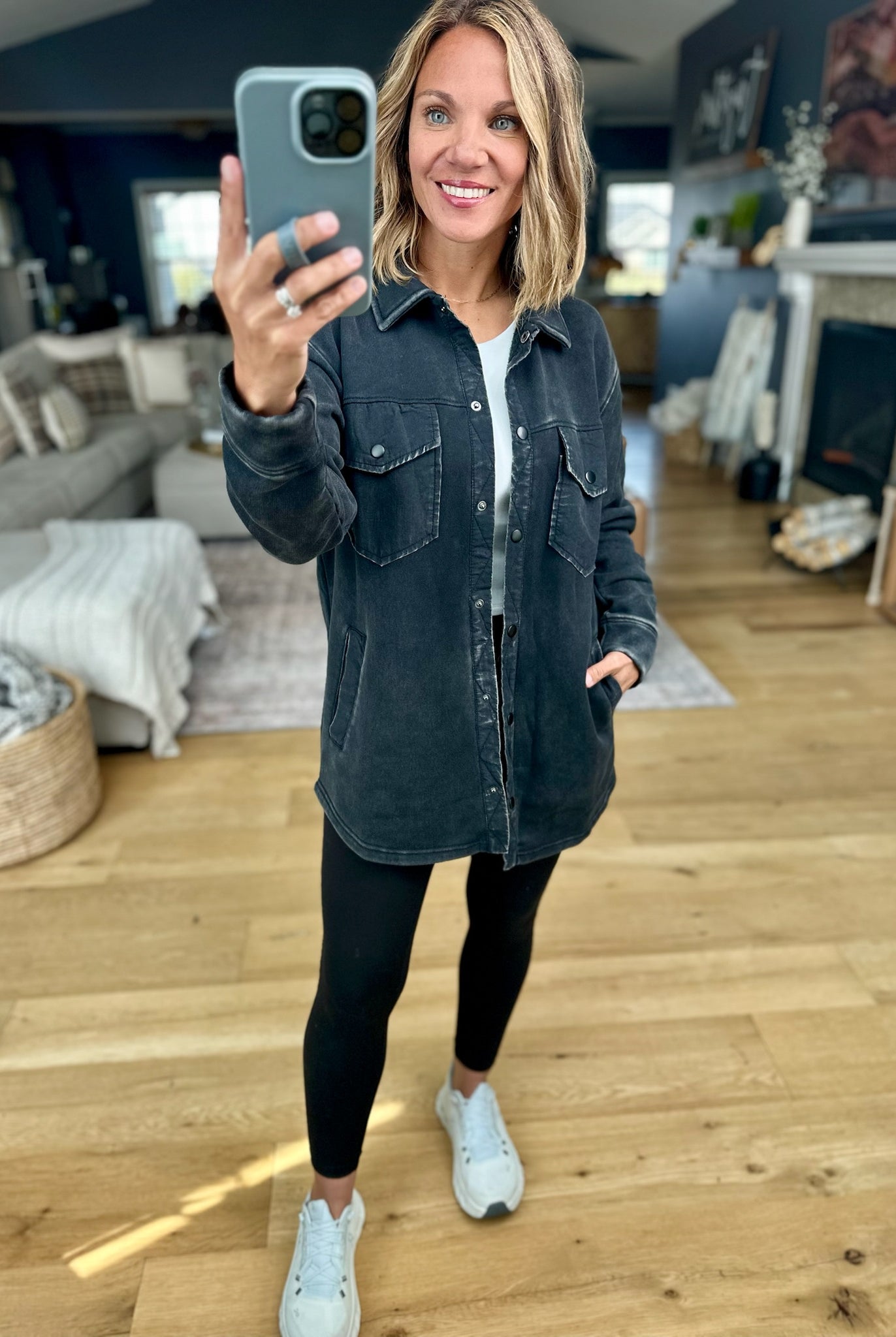 The Right Direction Pocket Shacket-Mono B-Anna Kaytes Boutique, Women's Fashion Boutique in Grinnell, Iowa