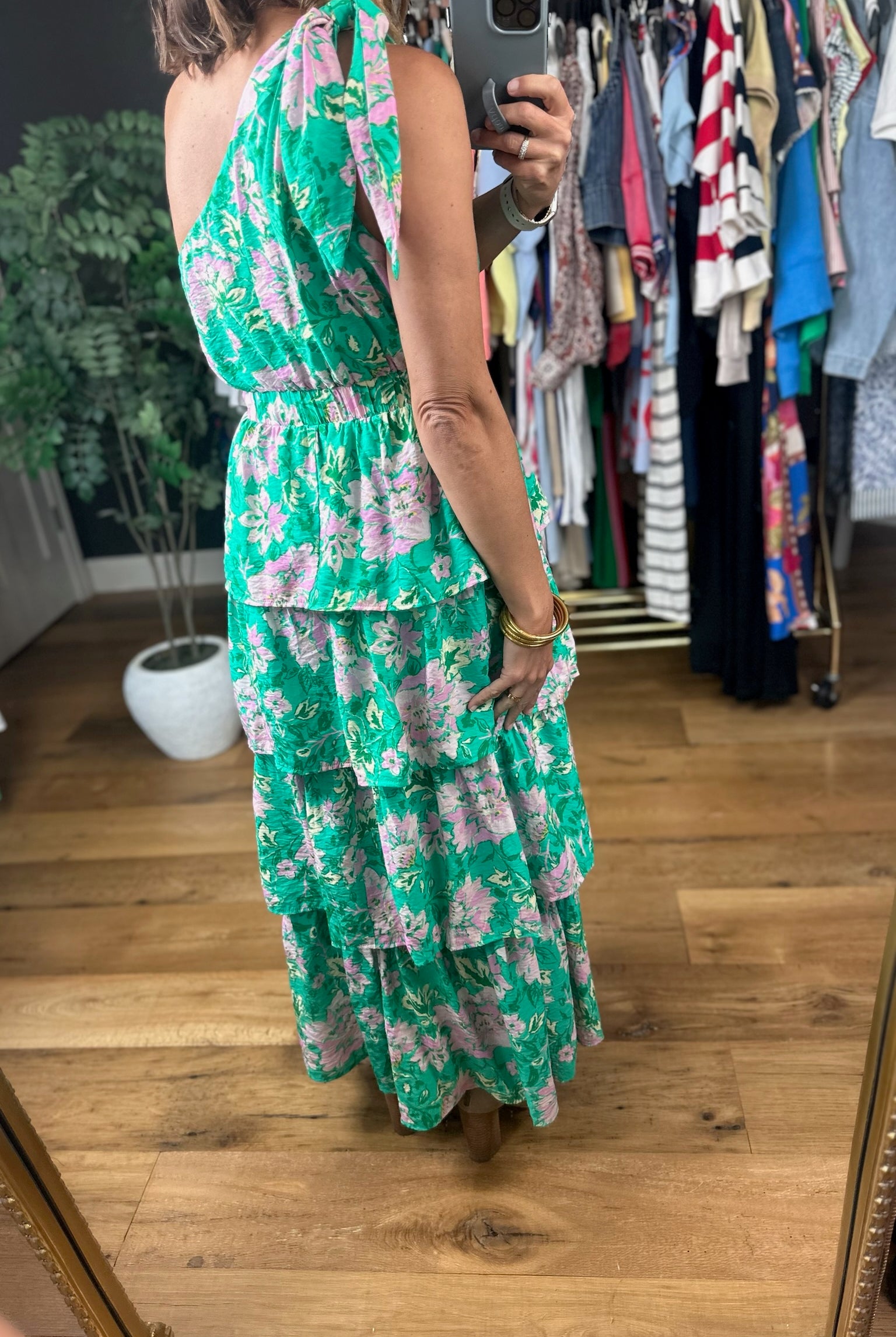 At Garden's Gate Floral Dress-Dresses-Entro-Anna Kaytes Boutique, Women's Fashion Boutique in Grinnell, Iowa