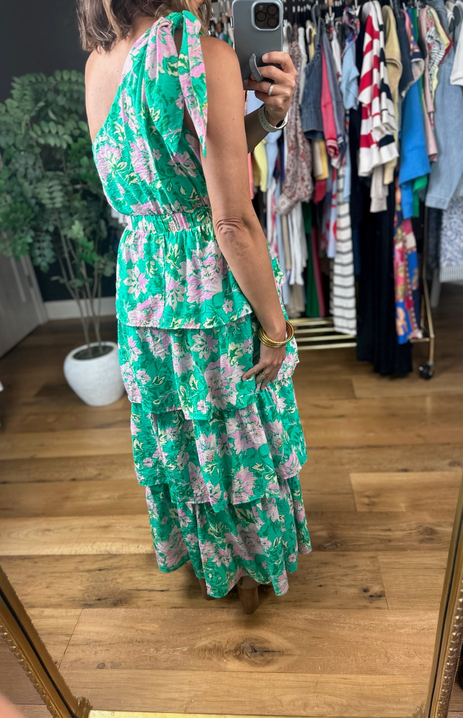 At Garden's Gate Floral Dress-Dresses-Entro-Anna Kaytes Boutique, Women's Fashion Boutique in Grinnell, Iowa