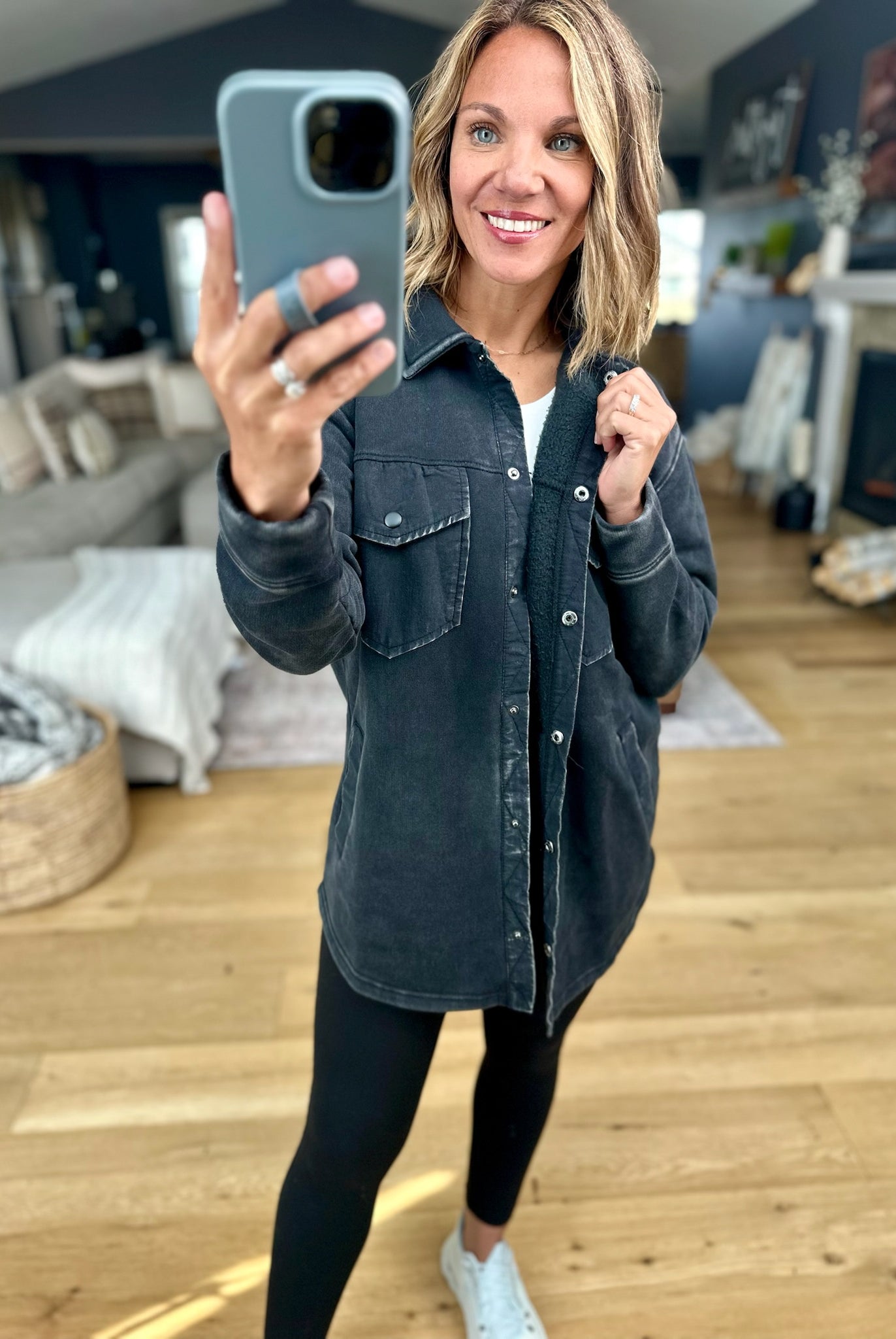 The Right Direction Pocket Shacket-Mono B-Anna Kaytes Boutique, Women's Fashion Boutique in Grinnell, Iowa