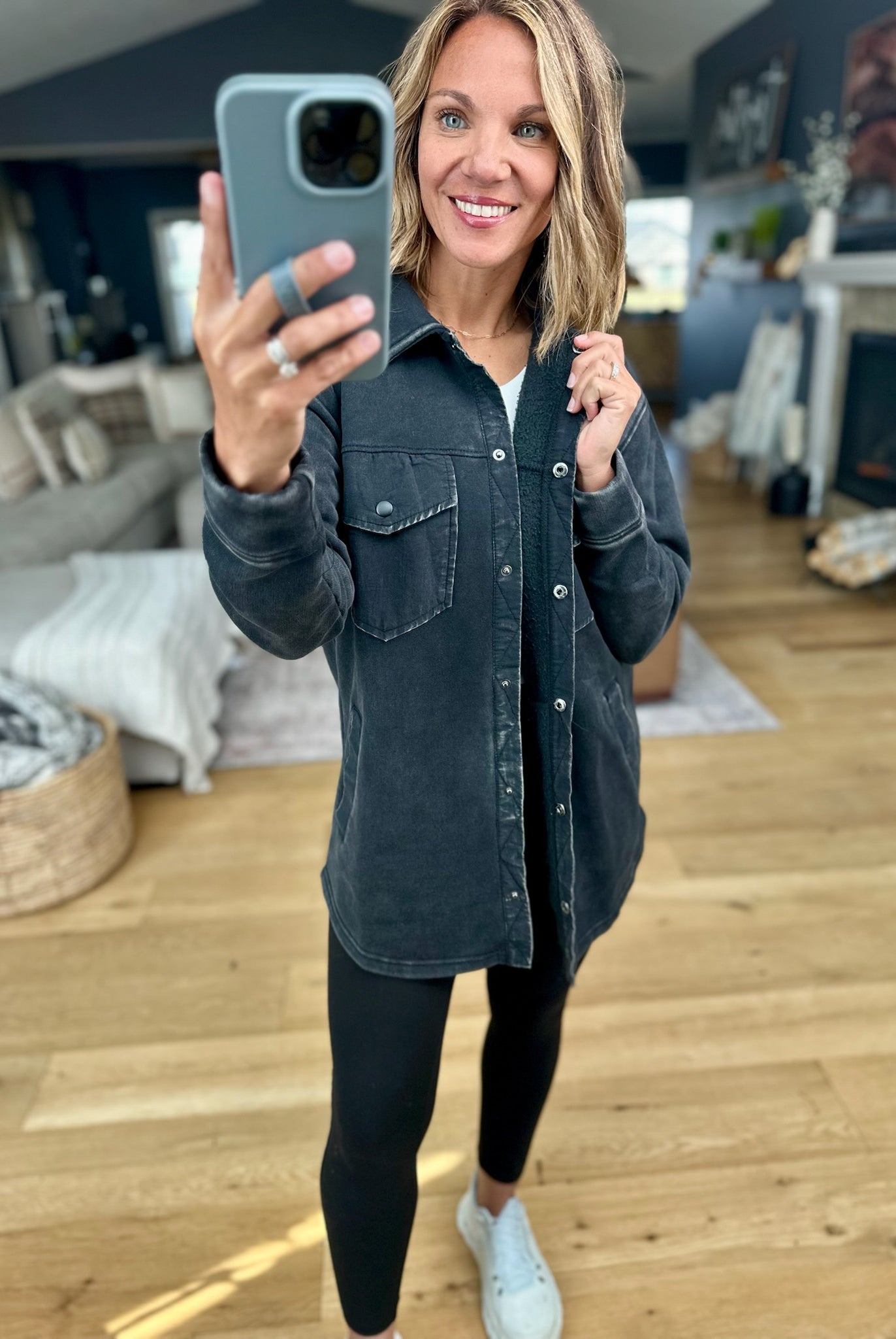 The Right Direction Pocket Shacket-Mono B-Anna Kaytes Boutique, Women's Fashion Boutique in Grinnell, Iowa