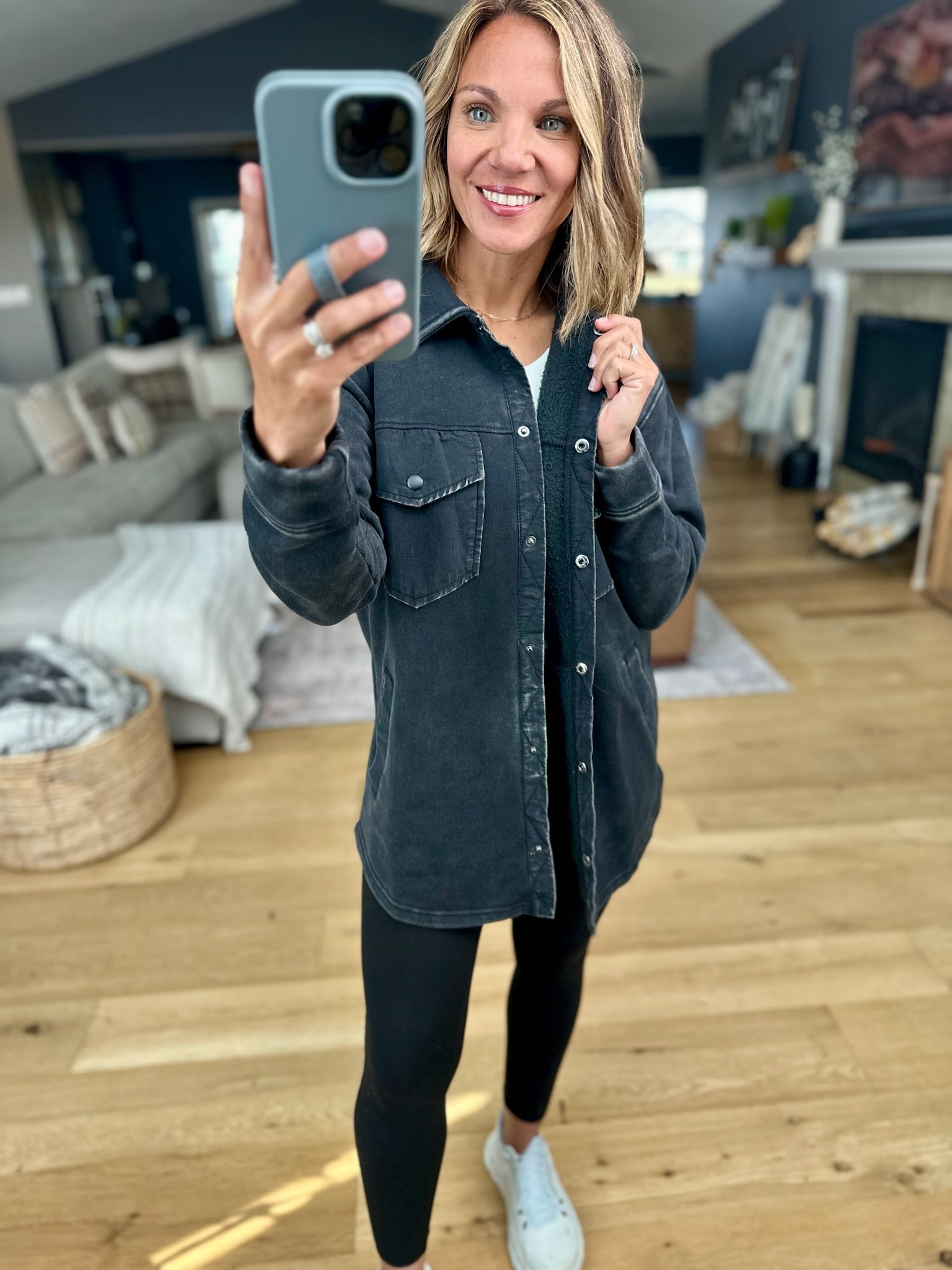 The Right Direction Pocket Shacket-Mono B-Anna Kaytes Boutique, Women's Fashion Boutique in Grinnell, Iowa