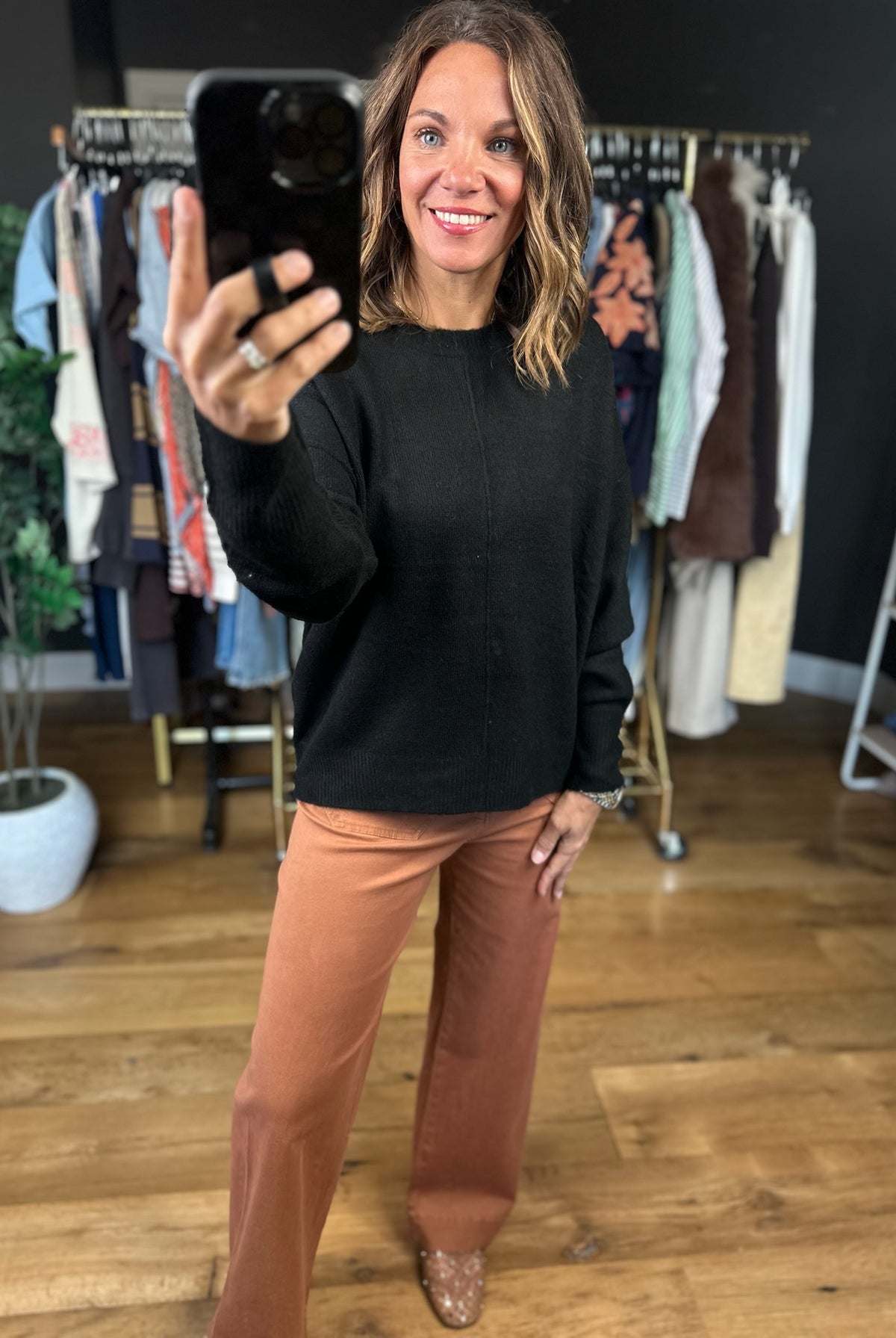 All Works Out Knit Crewneck Sweater-Sweaters-Blu Pepper-Anna Kaytes Boutique, Women's Fashion Boutique in Grinnell, Iowa
