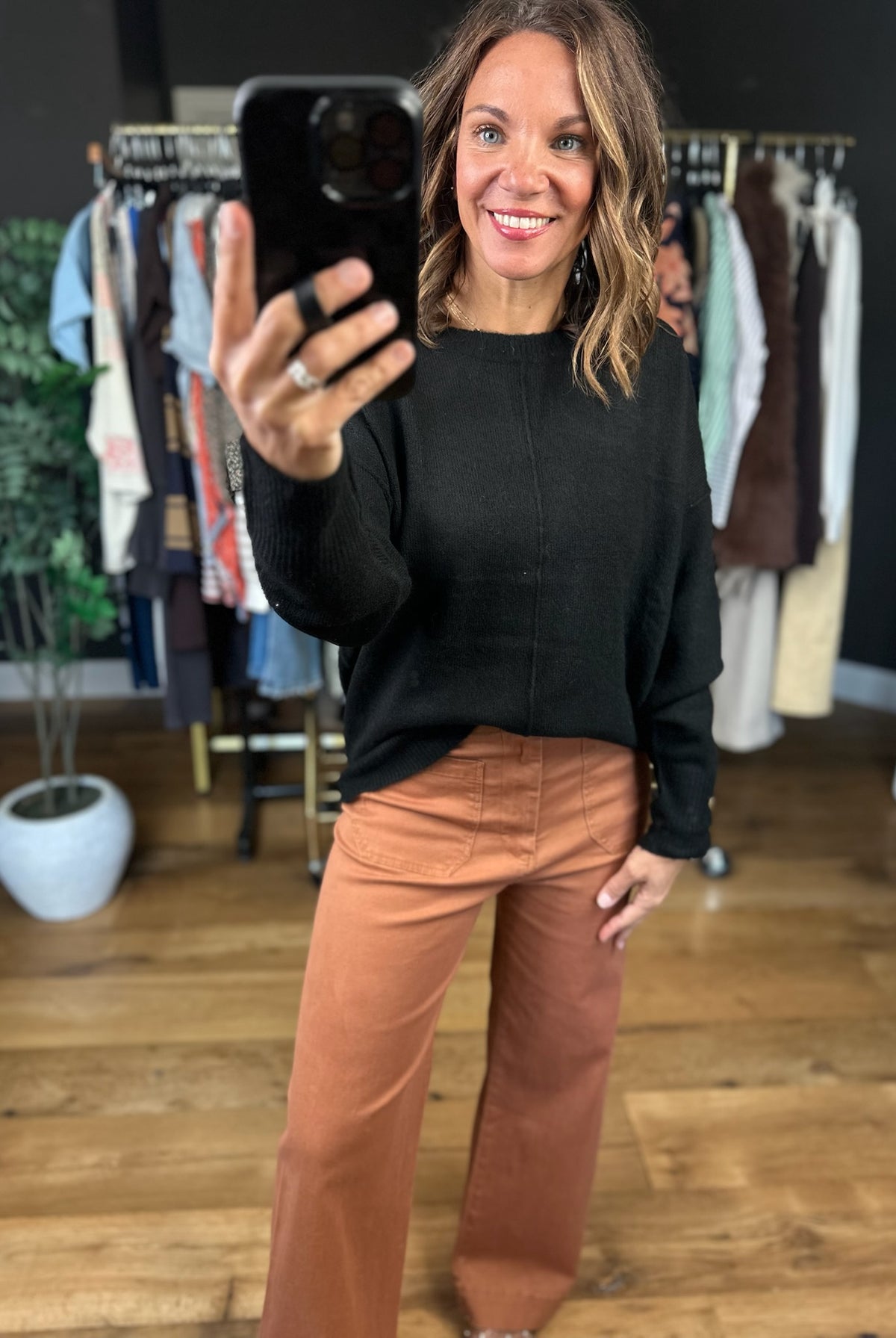 All Works Out Knit Crewneck Sweater-Sweaters-Blu Pepper-Anna Kaytes Boutique, Women's Fashion Boutique in Grinnell, Iowa